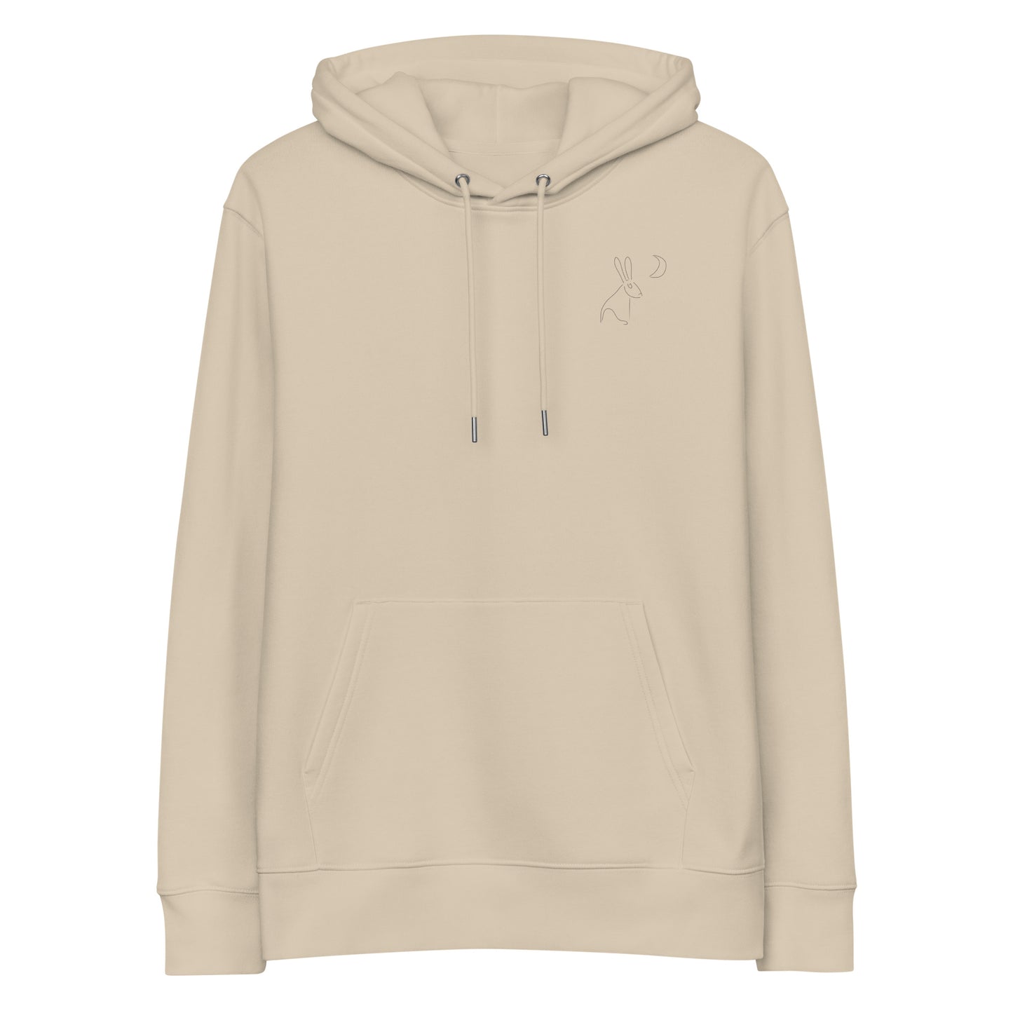 Hare Stares at Moon | Sustainable Hoodie in desert dust