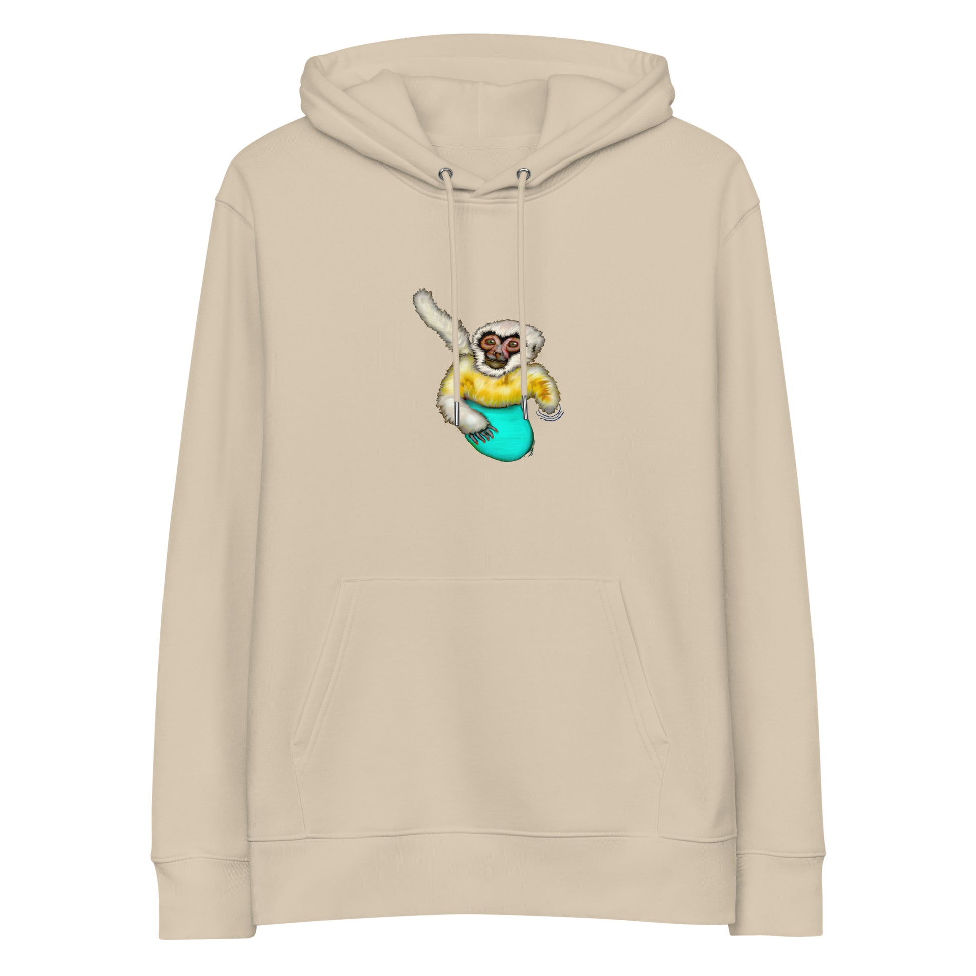 Surfing Gibbon | Sustainable Hoodie in desert dust