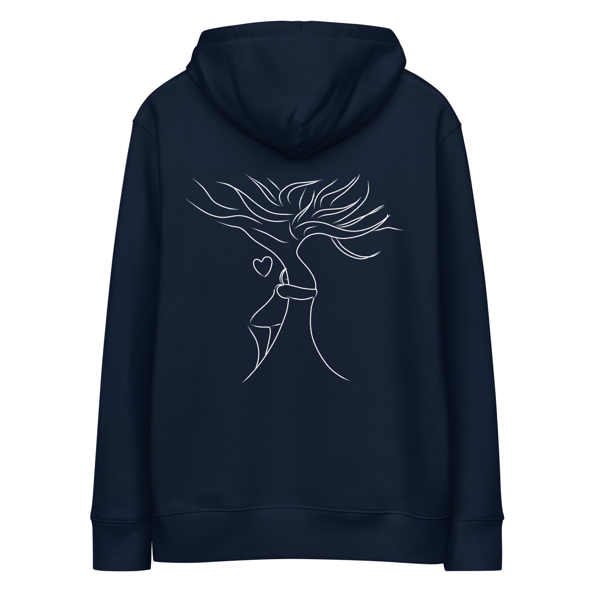 White Tree Hug | Sustainable Hoodie in navy back