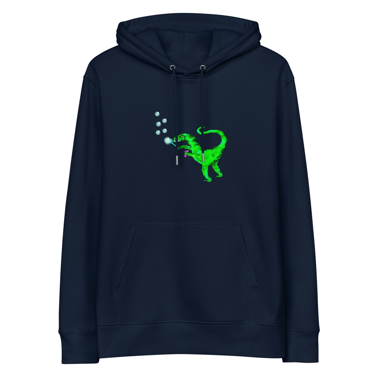 Dinosaur Velociraptor | Sustainable Hoodie in navy