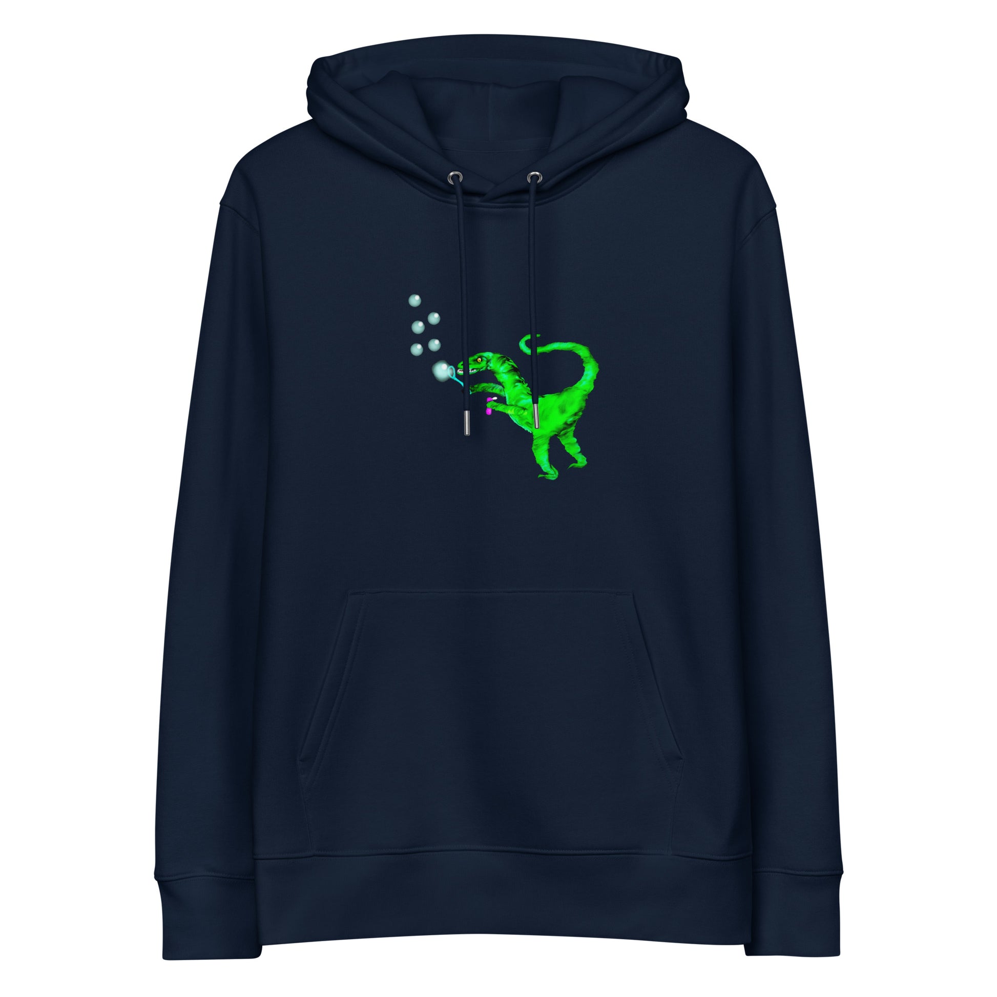 Dinosaur Velociraptor | Sustainable Hoodie in navy