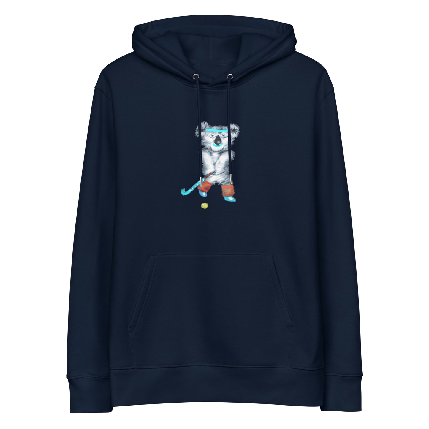 Koala Playing Hockey | Sustainable Hoodie in navy
