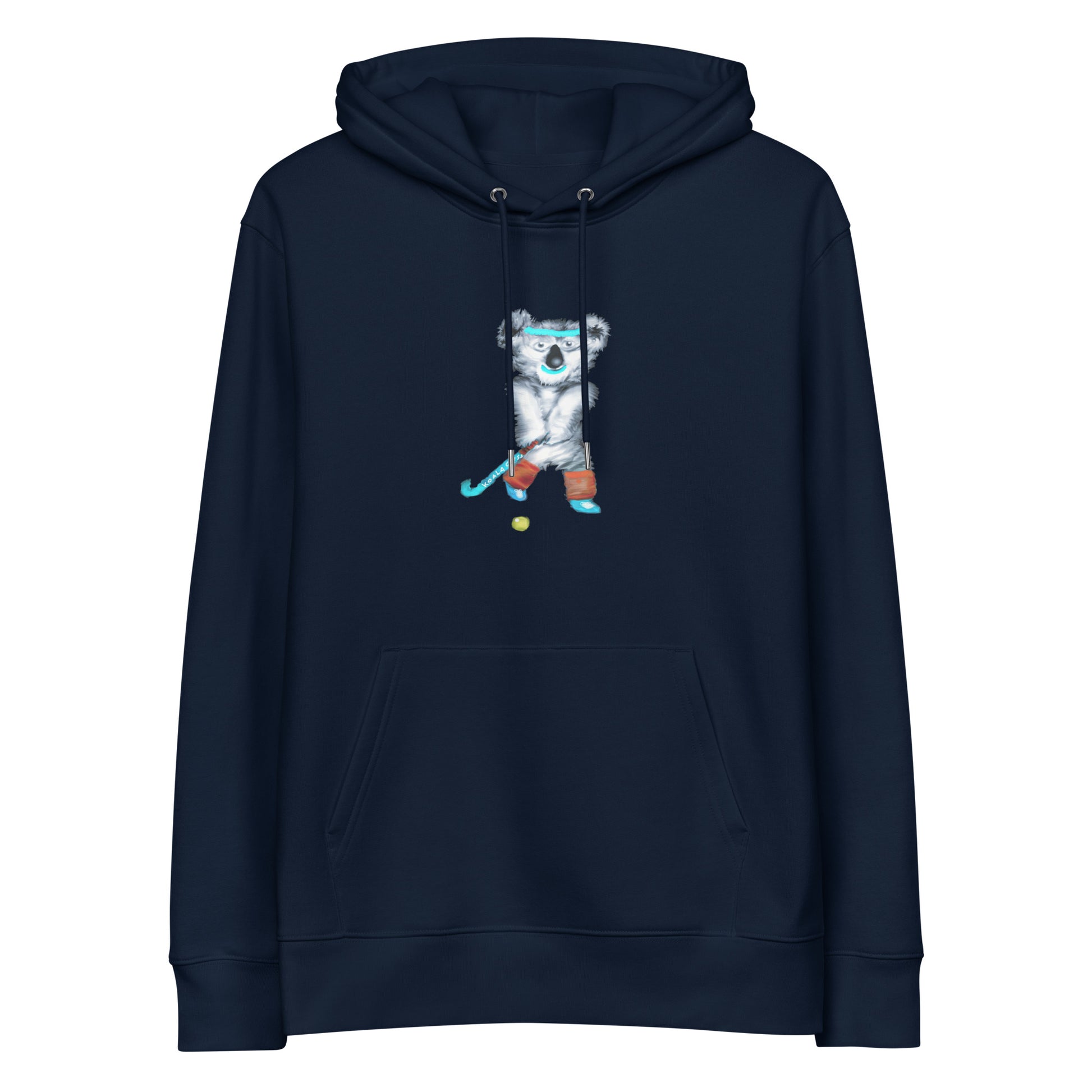 Koala Playing Hockey | Sustainable Hoodie in navy