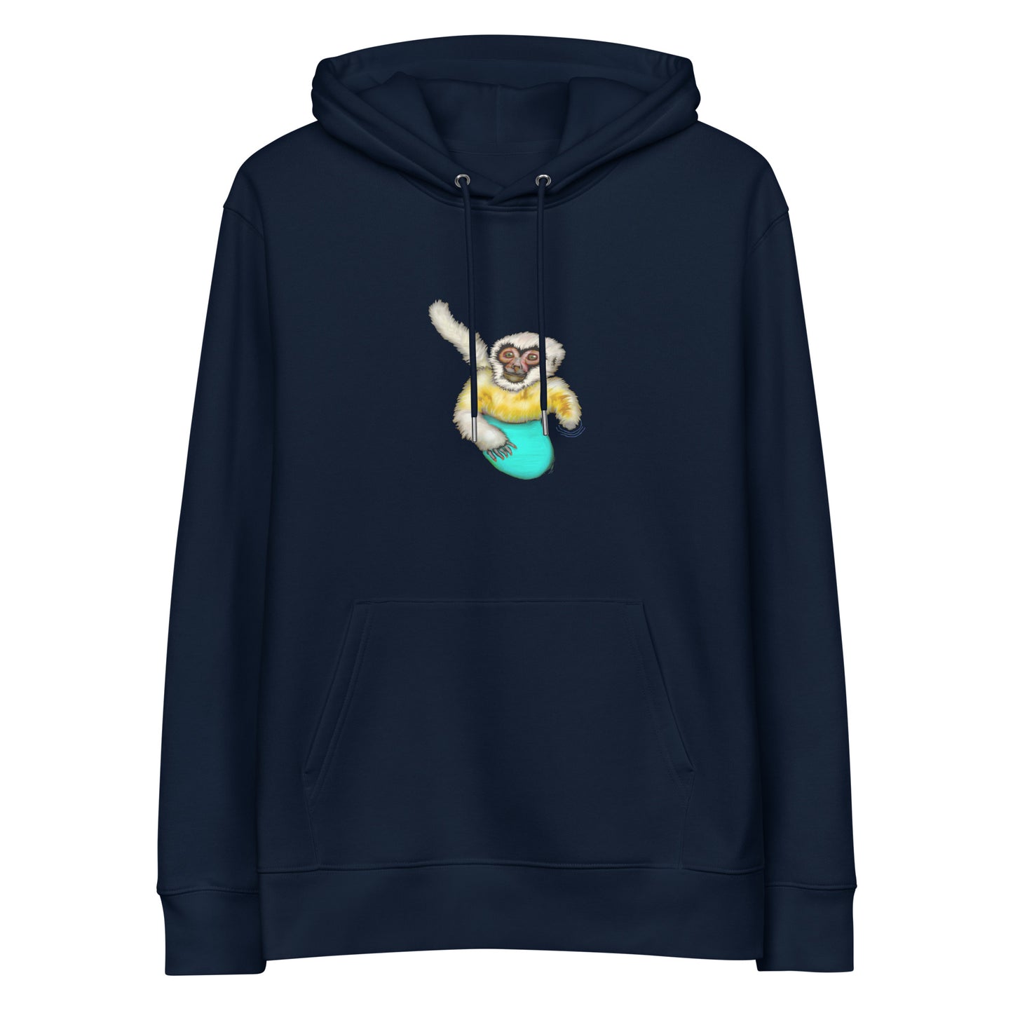 Surfing Gibbon | Sustainable Hoodie in navy