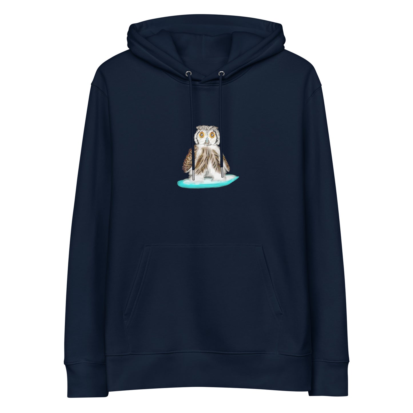 Surfing Owl | Sustainable Hoodie in navy