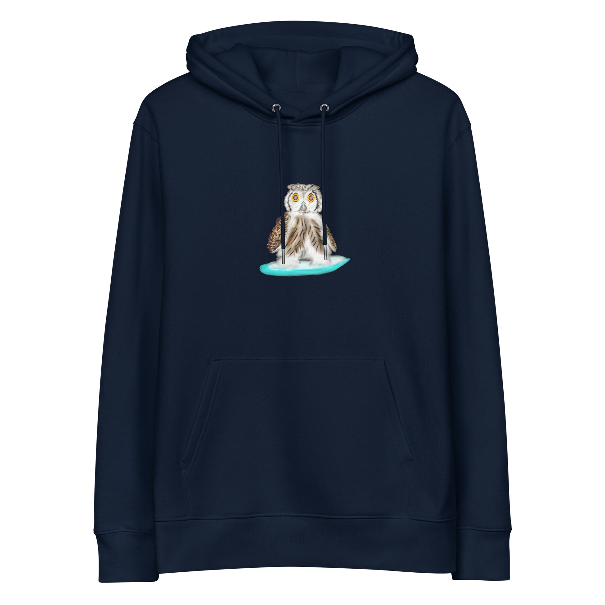 Surfing Owl | Sustainable Hoodie in navy