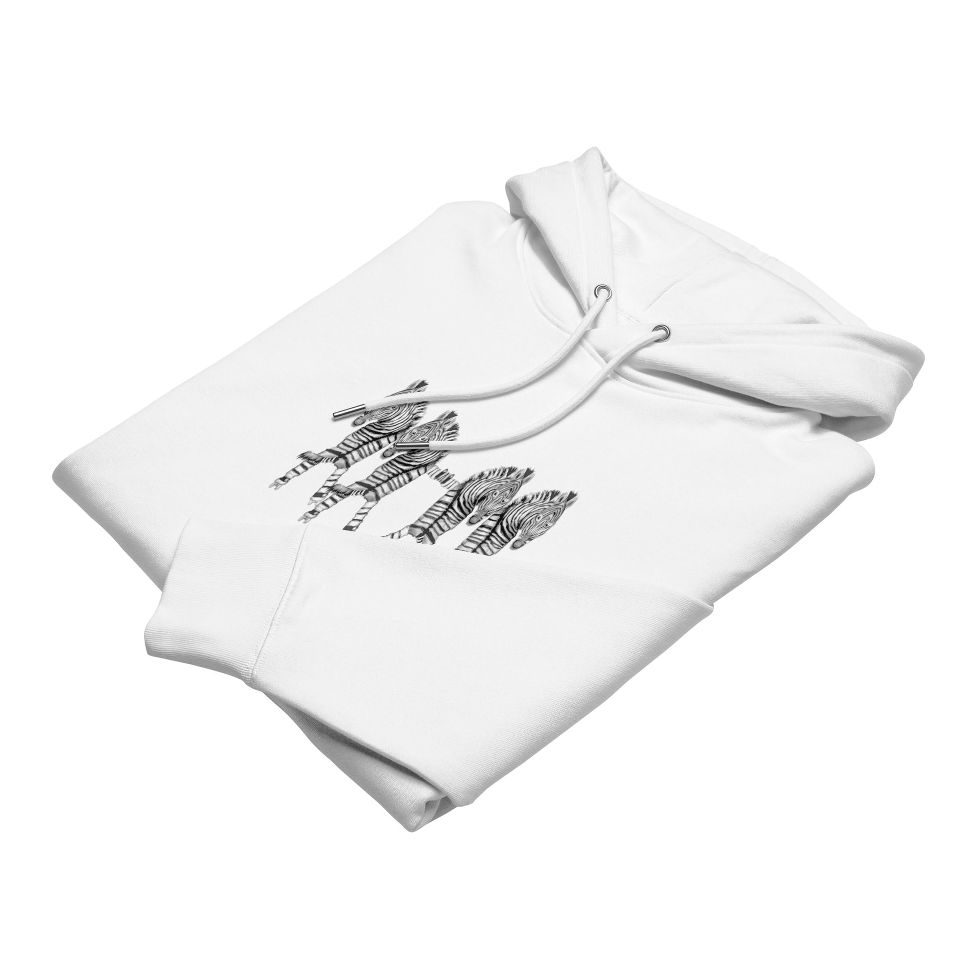 Roller Skating Zebras | Sustainable Hoodie folded