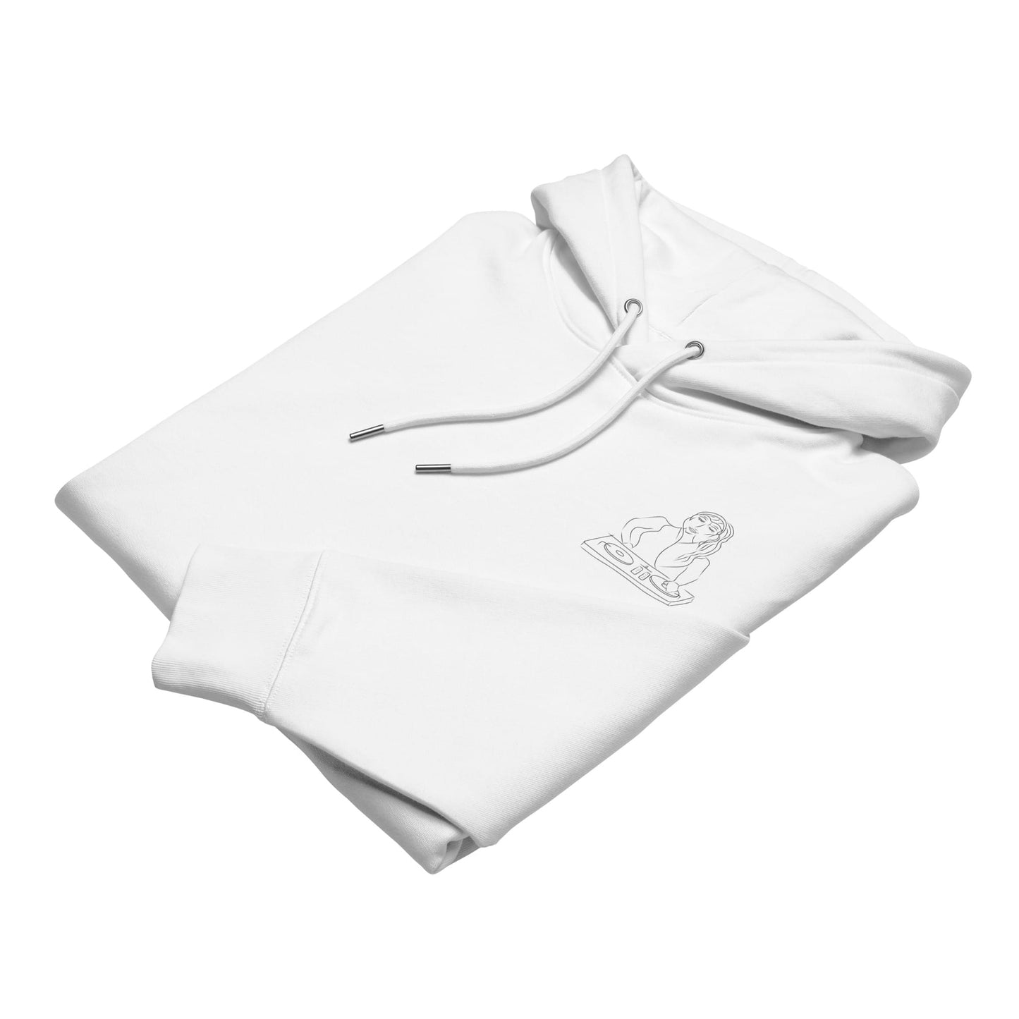 Woman DJ | Sustainable Hoodie in white folded