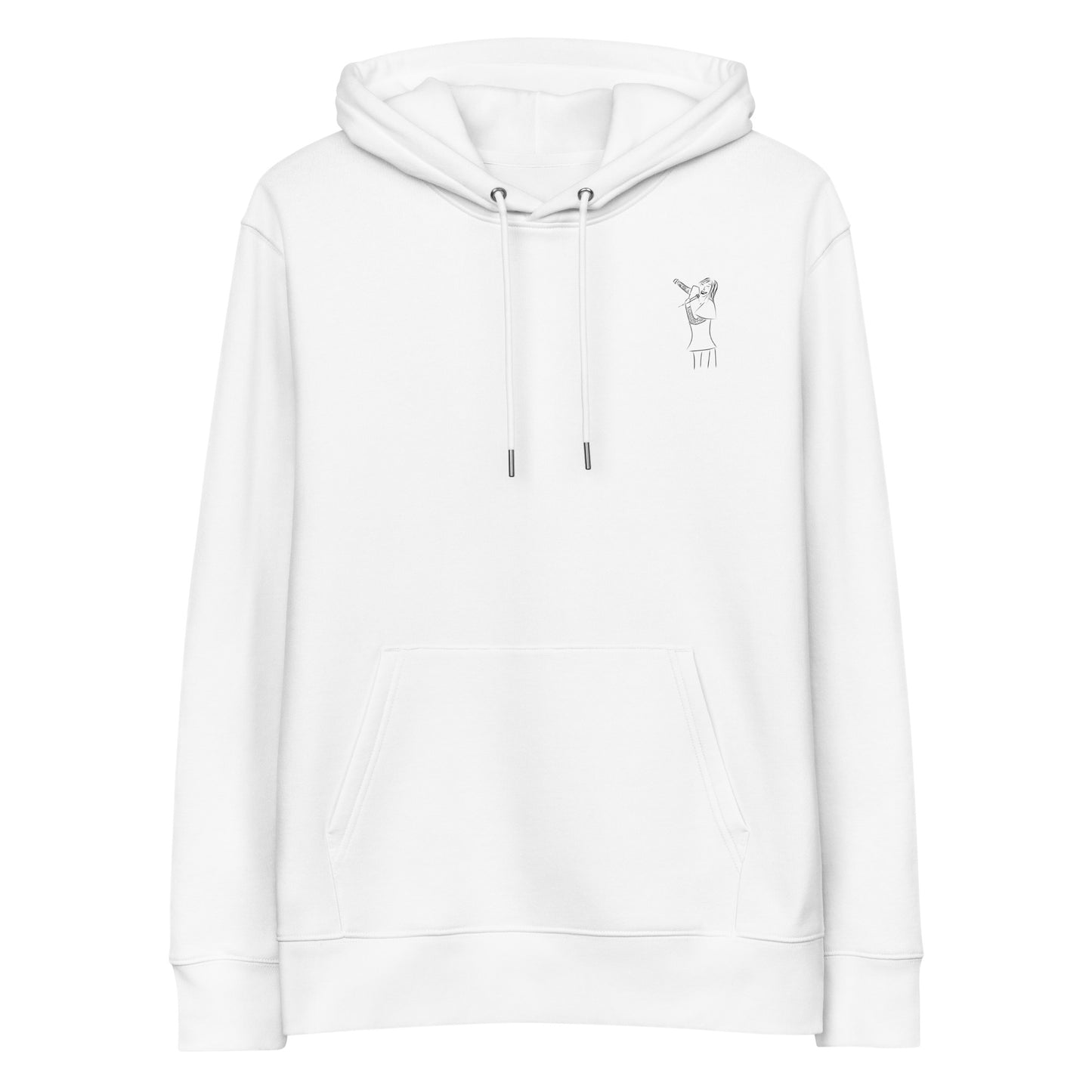 Songstress Woman Singing | Sustainable Hoodie in white front