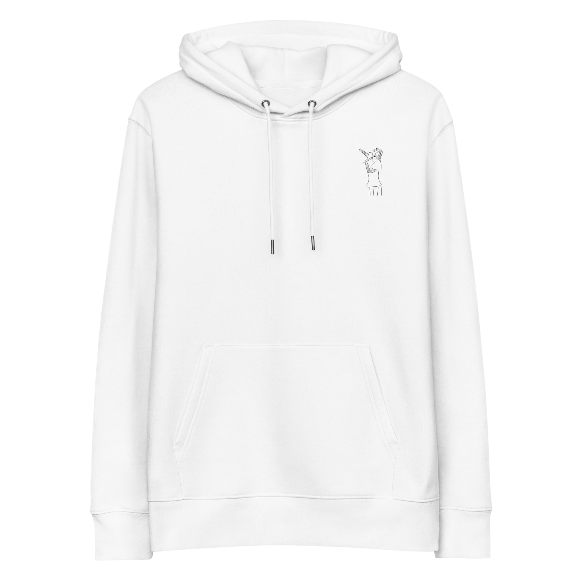 Songstress Woman Singing | Sustainable Hoodie in white front