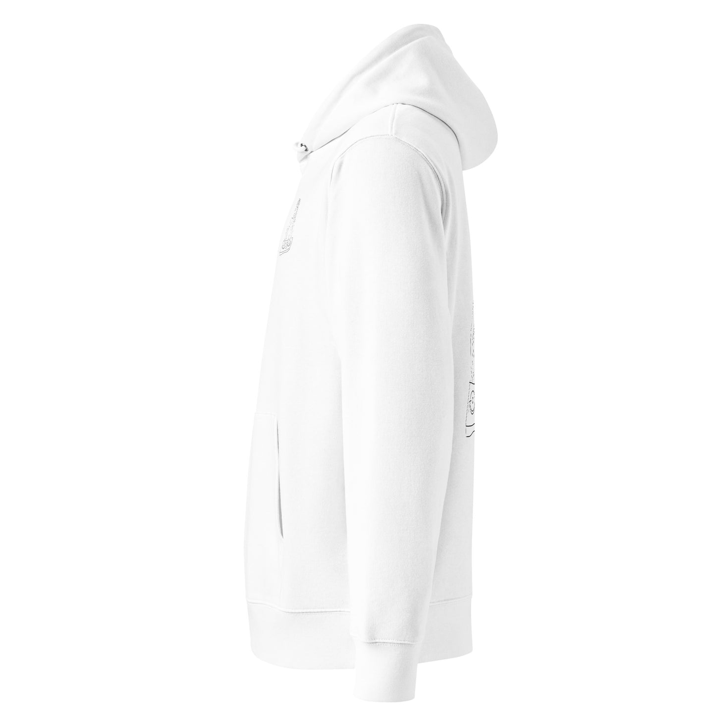 Woman DJ | Sustainable Hoodie in white left view