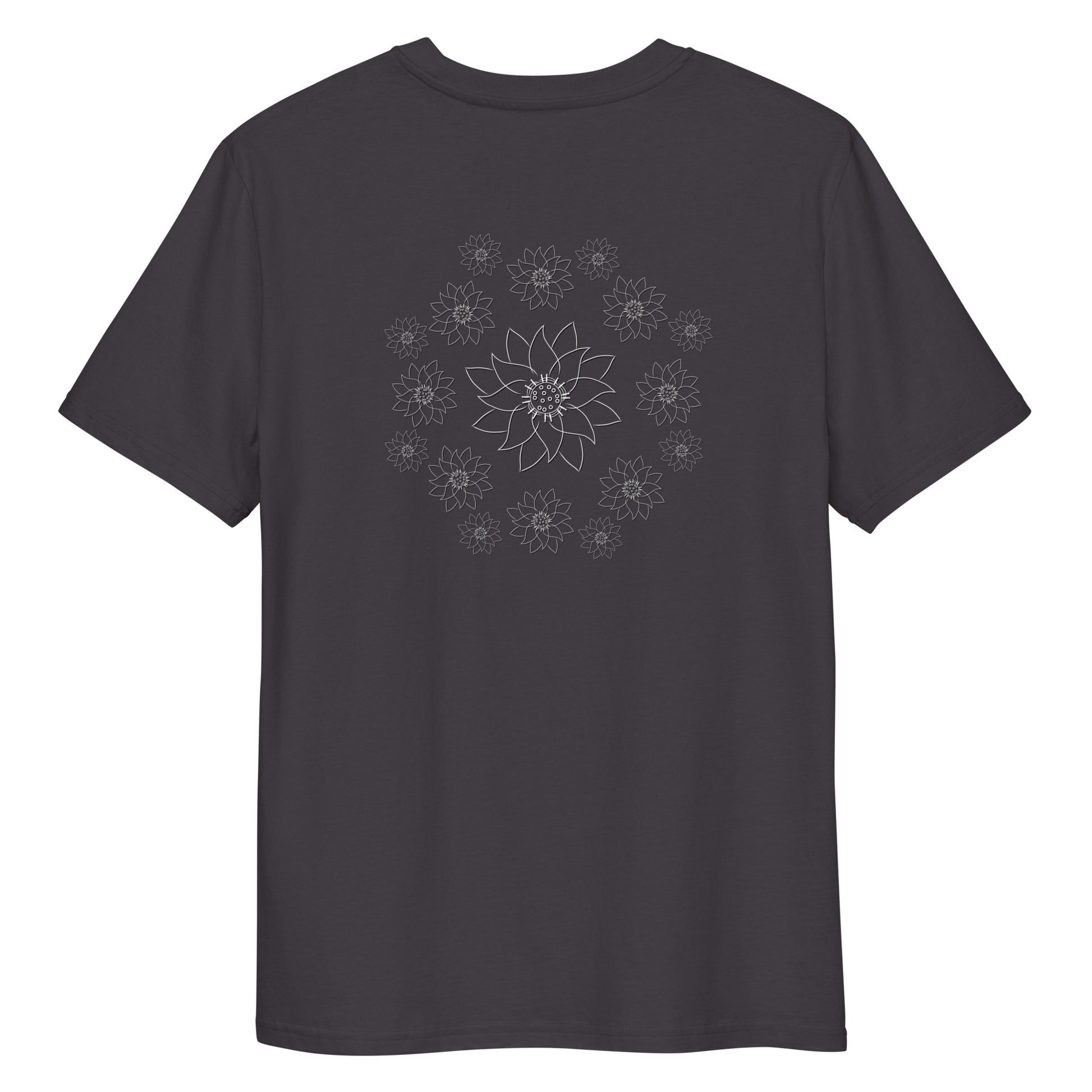 White Lotus Dream | 100% Organic Cotton T Shirt in anthracite back view