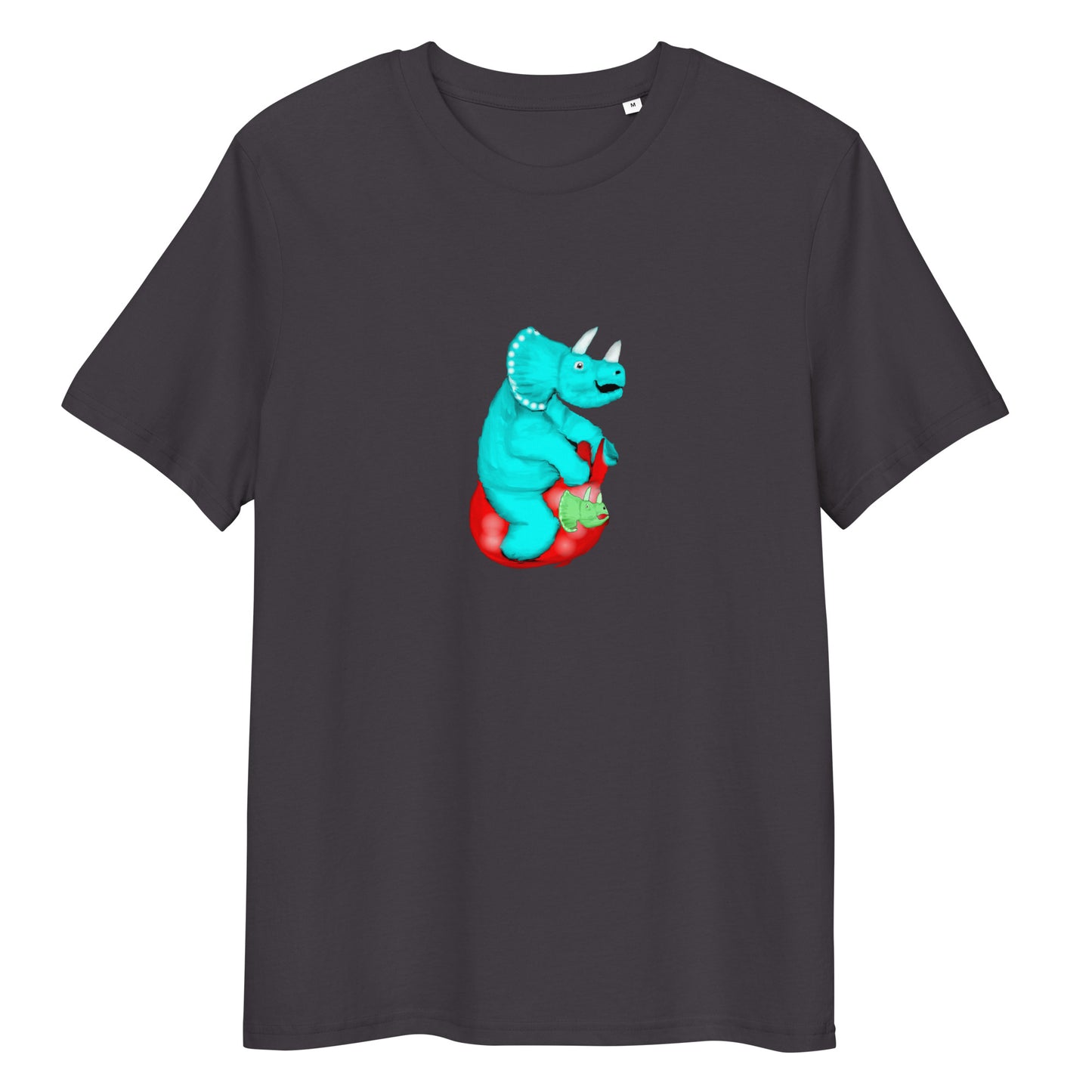 Dinosaur Space Hopper | 100% Organic Cotton T Shirt in dark grey
