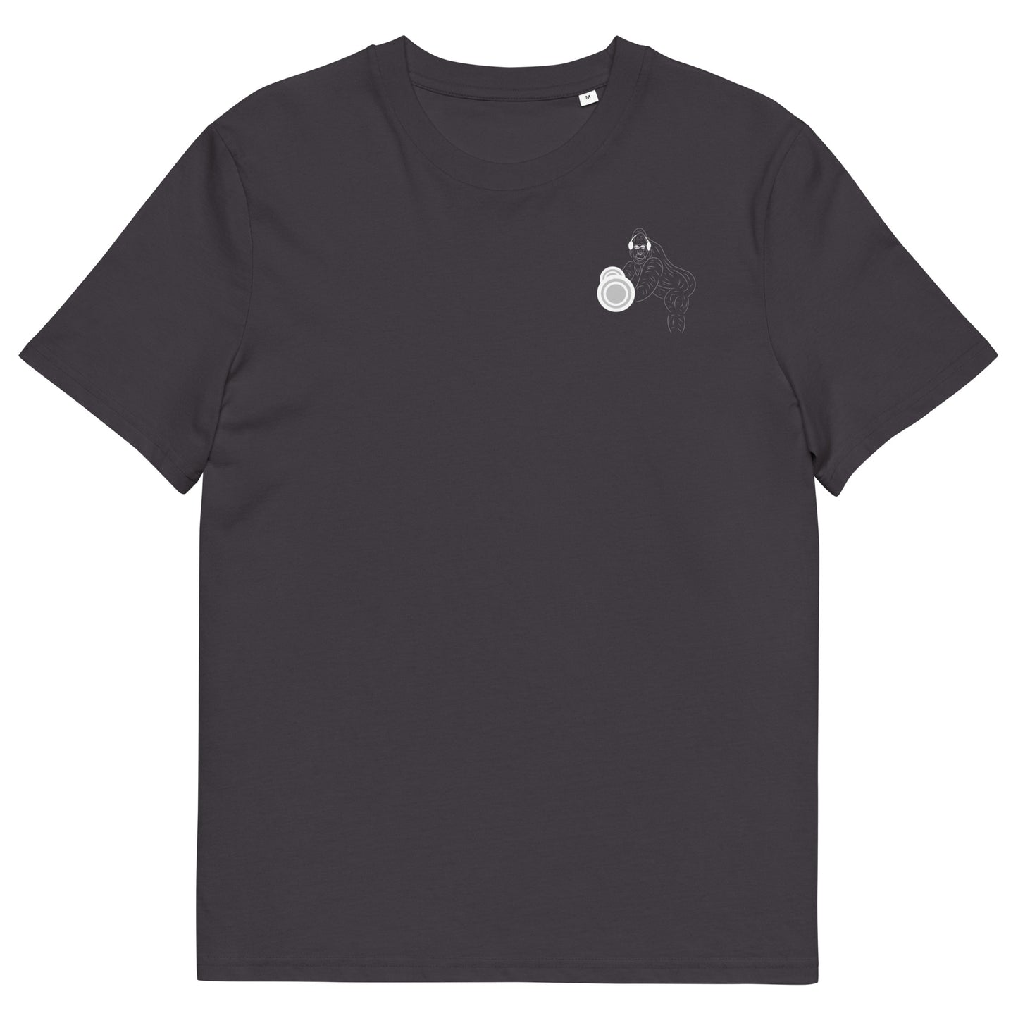 White Gorilla Gym | 100% Organic Cotton T Shirt in anthracite front