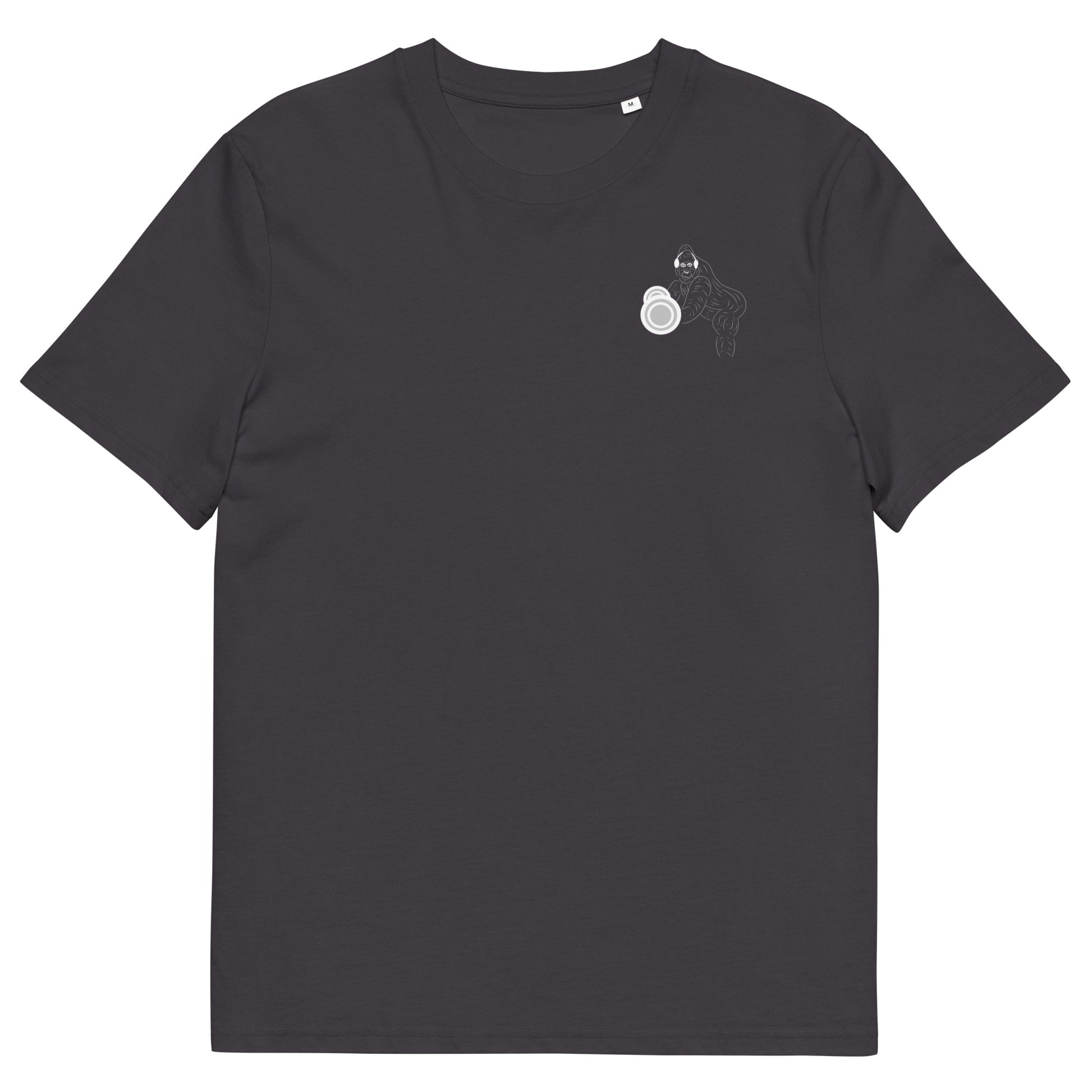 White Gorilla Gym | 100% Organic Cotton T Shirt in anthracite front