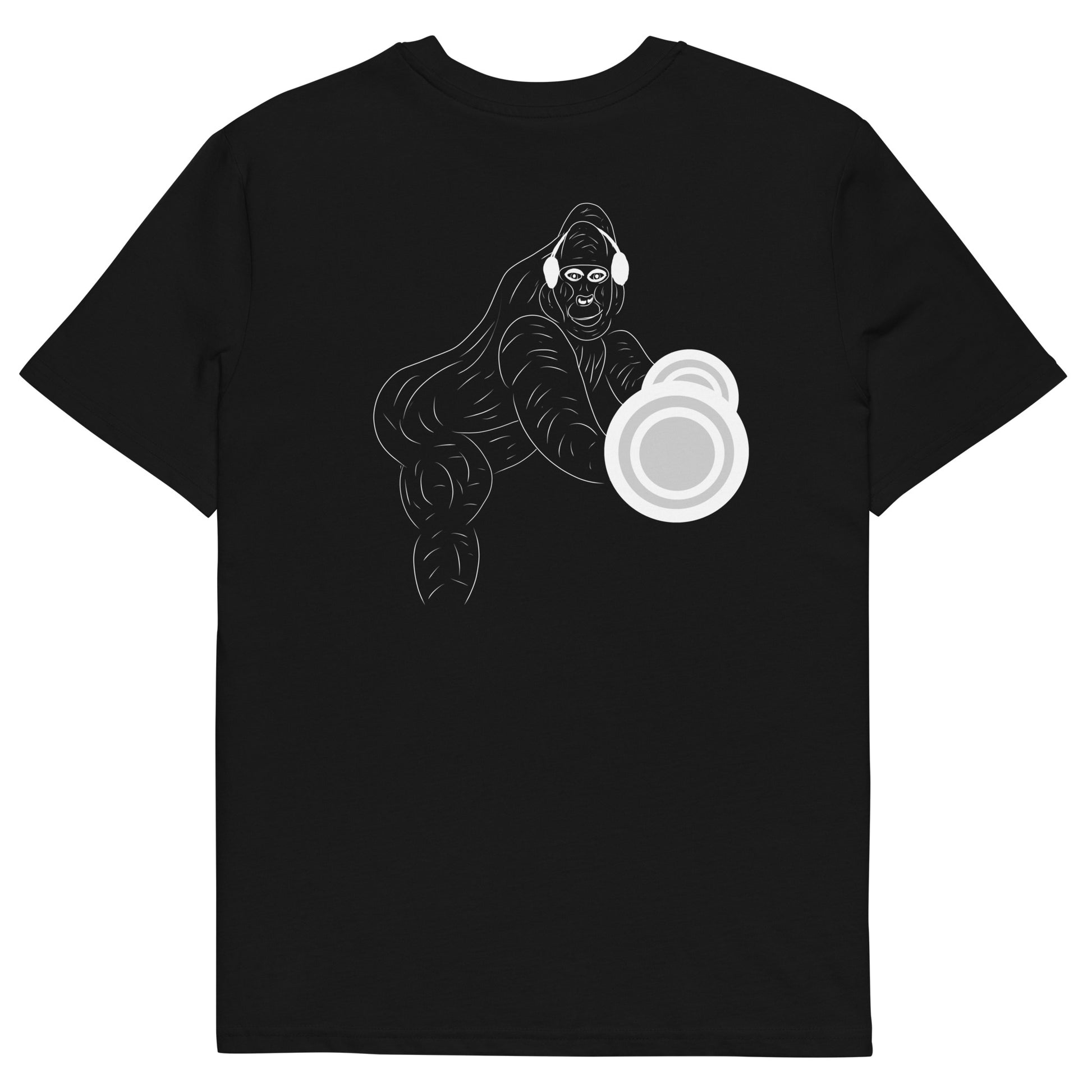 White Gorilla Gym | 100% Organic Cotton T Shirt in black back