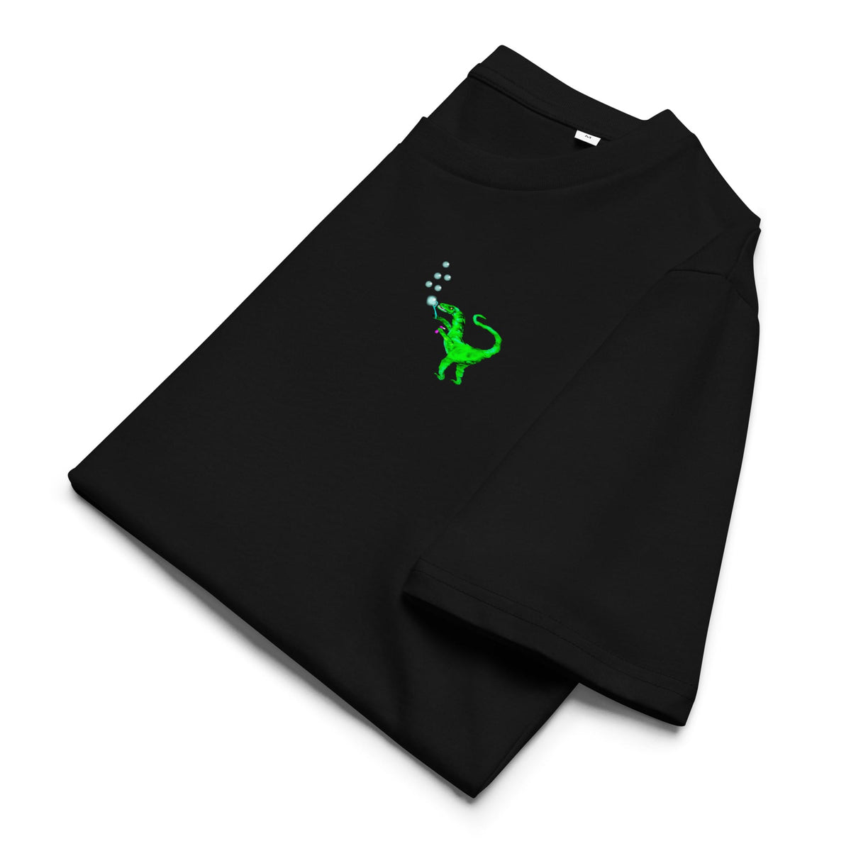 Organic Cotton Vegan T Shirt in black folded