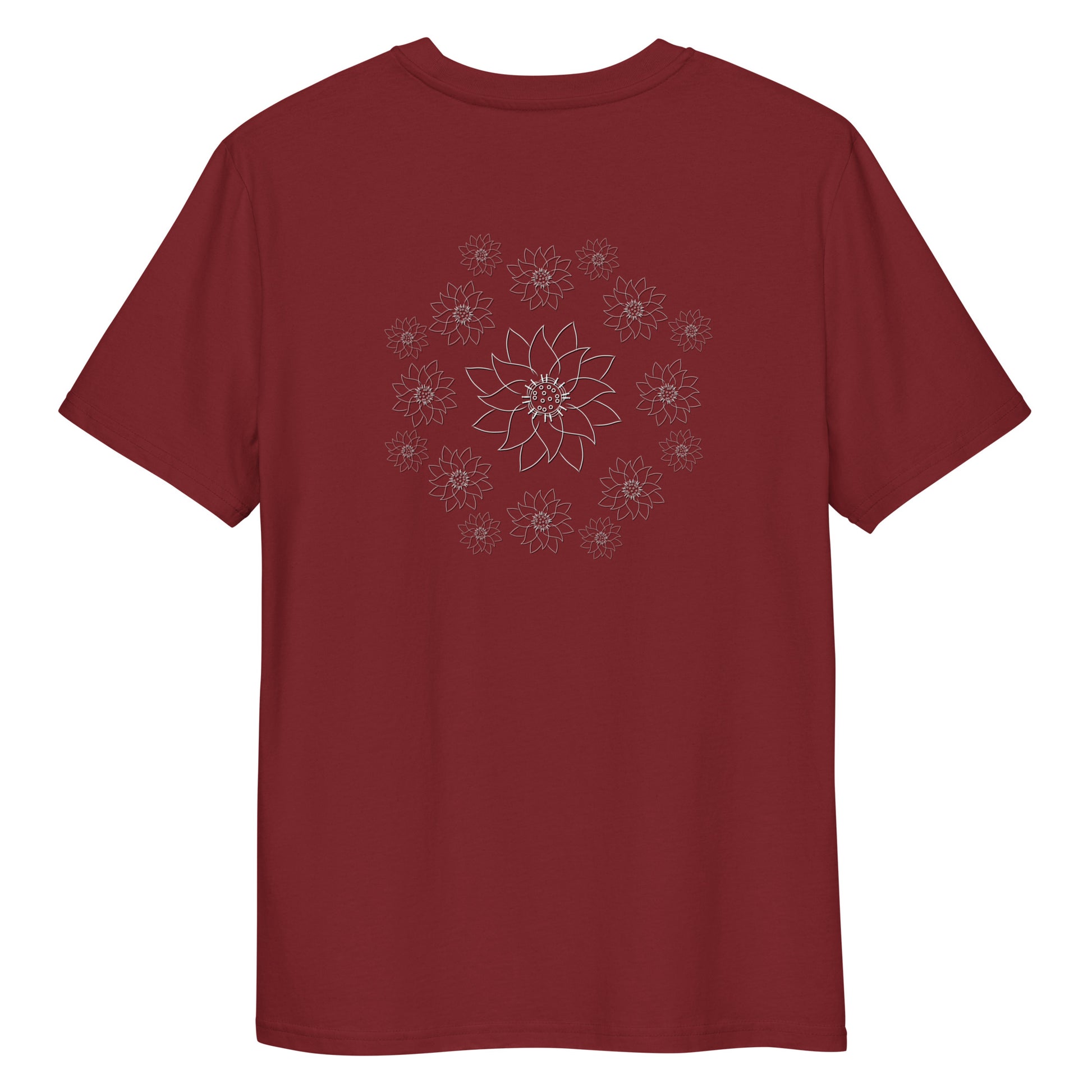 White Lotus Dream | 100% Organic Cotton T Shirt in burgundy back