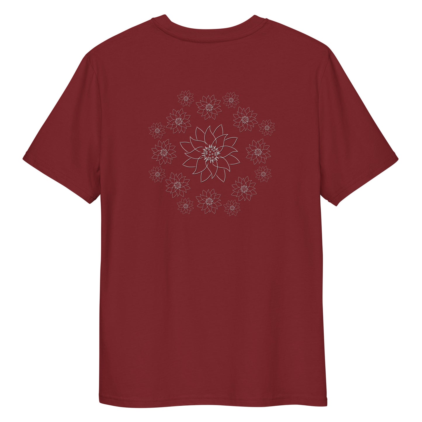 White Lotus Dream | 100% Organic Cotton T Shirt in burgundy back