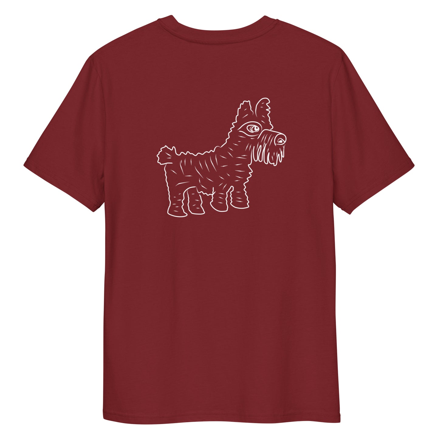 Dog | 100% Organic Cotton T Shirt in burgundy back
