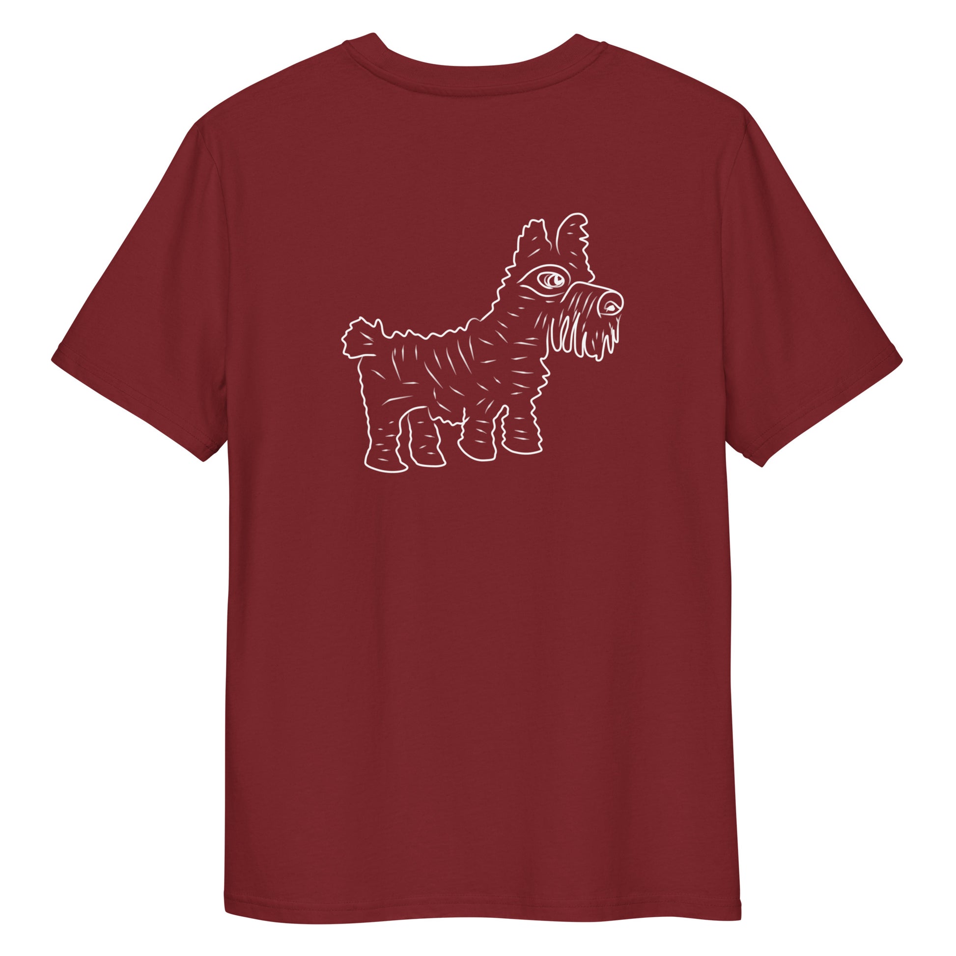 Dog | 100% Organic Cotton T Shirt in burgundy back