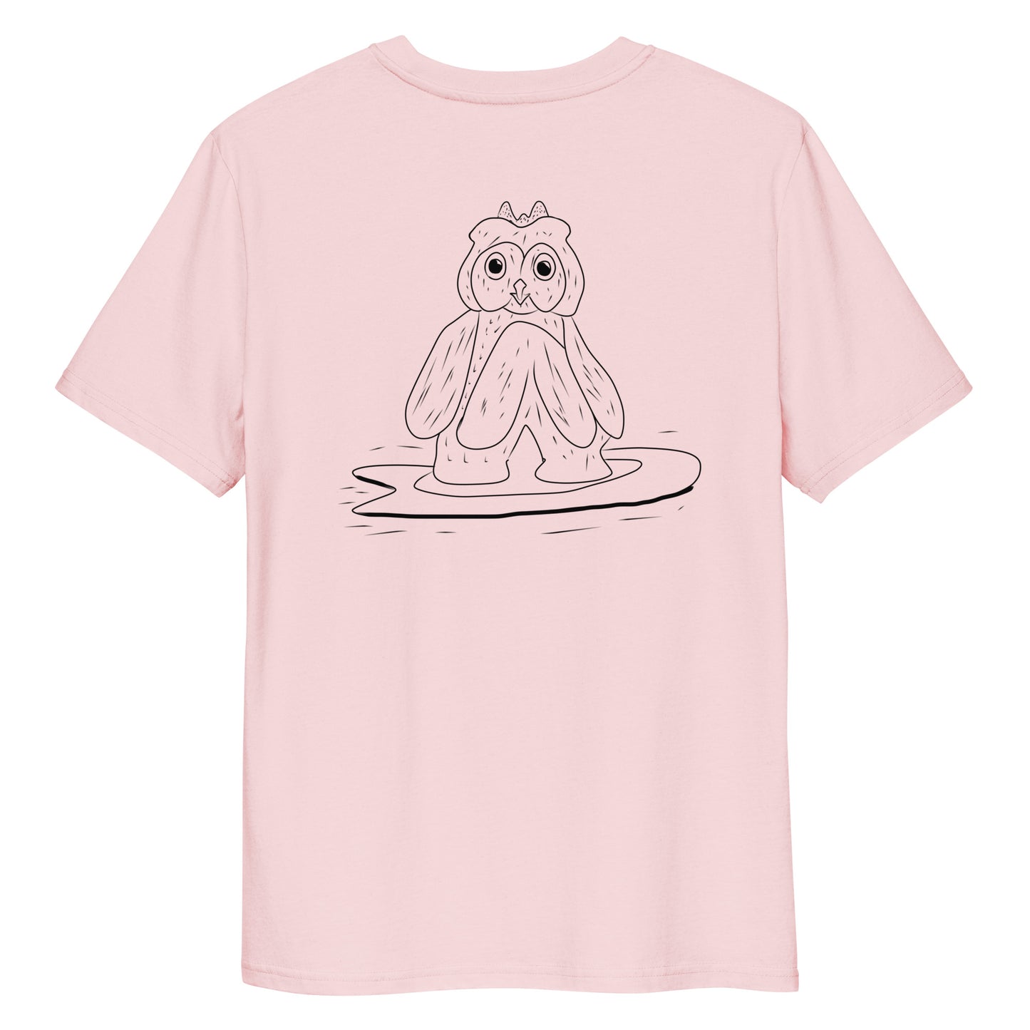 Surfing Owl | 100% Organic Cotton T Shirt in pink back