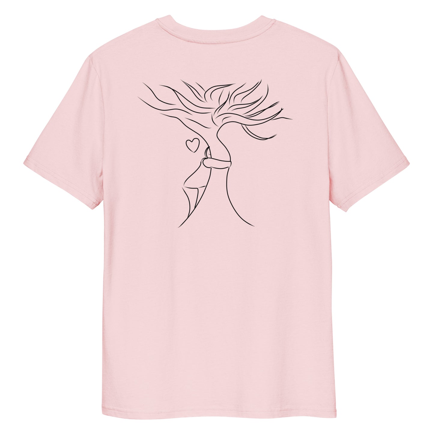 Sustainable Embrace Tree | 100% Organic Cotton T Shirt in pink rear view