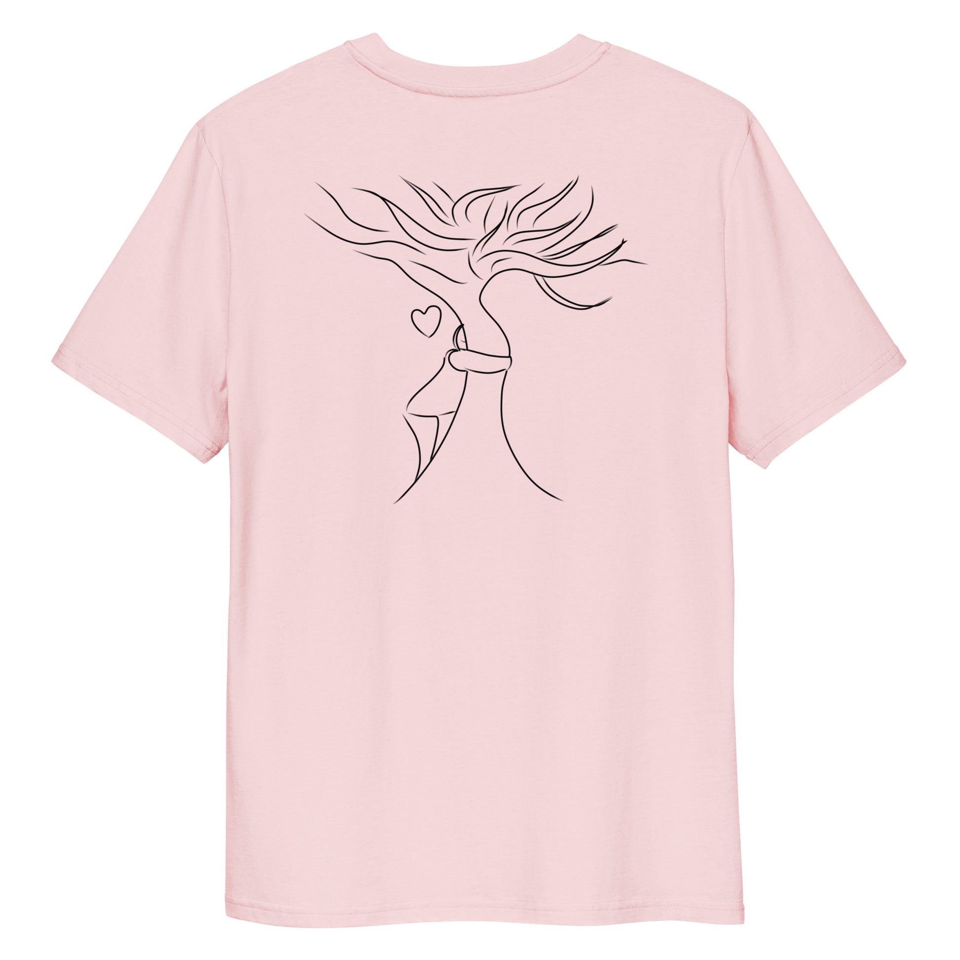 Sustainable Embrace Tree | 100% Organic Cotton T Shirt in pink rear view
