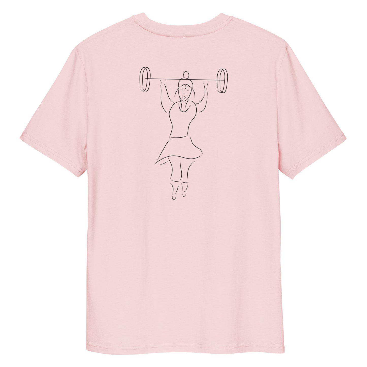 Women That Lift | 100% Organic Cotton T Shirt in pink back view