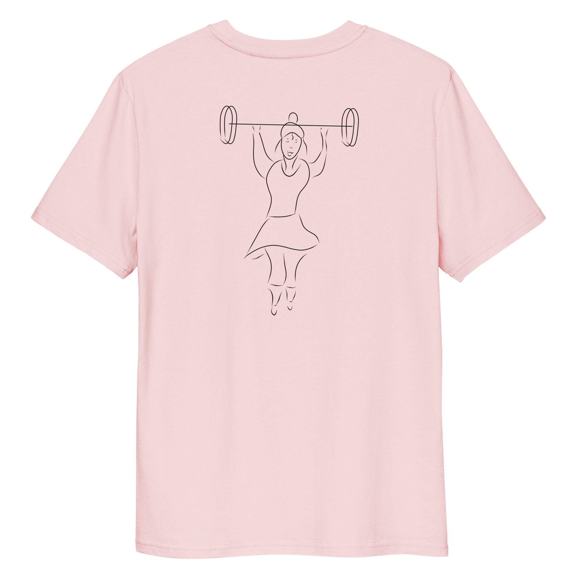 Women That Lift | 100% Organic Cotton T Shirt in pink back view