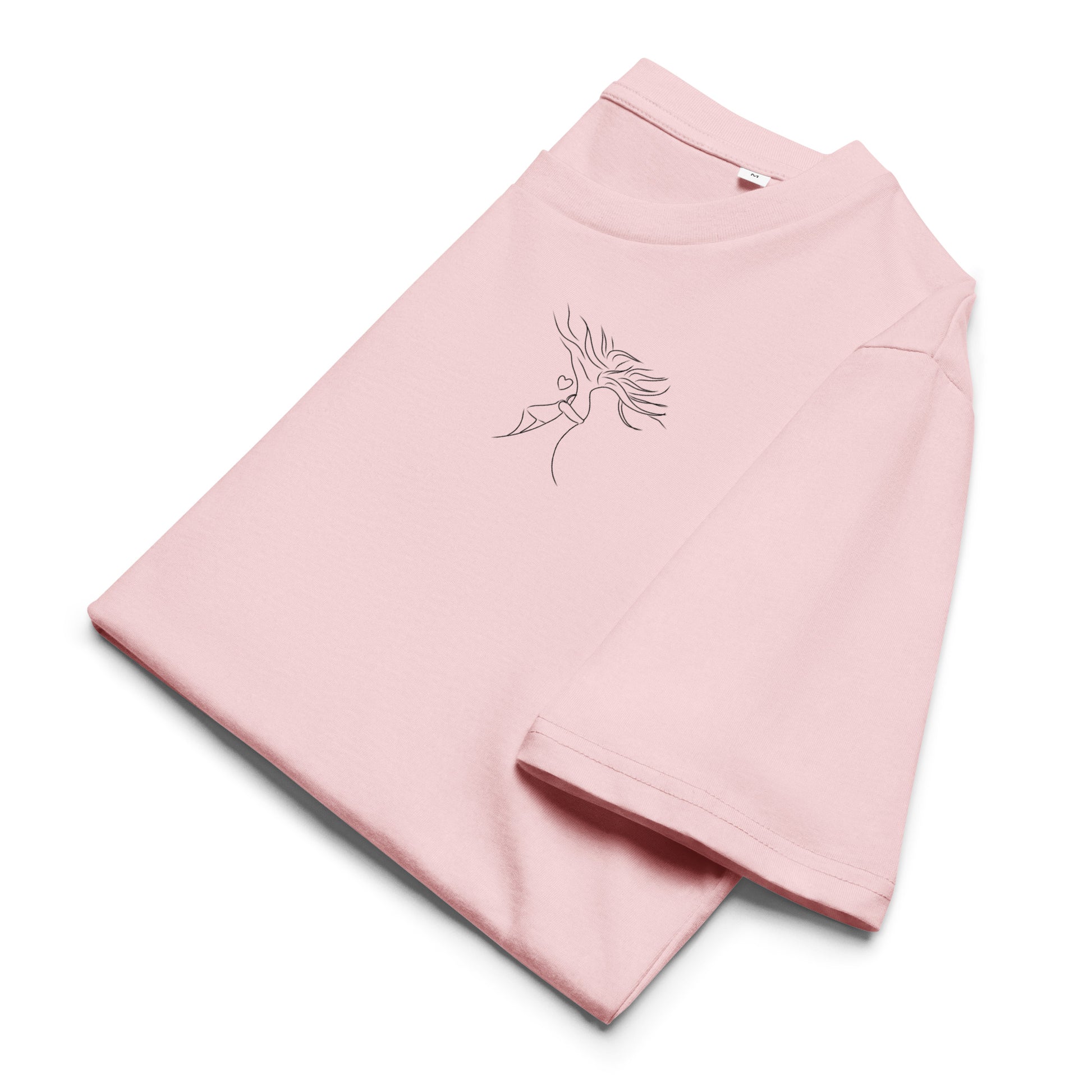 Sustainable Embrace Tree | 100% Organic Cotton T Shirt in pink folded