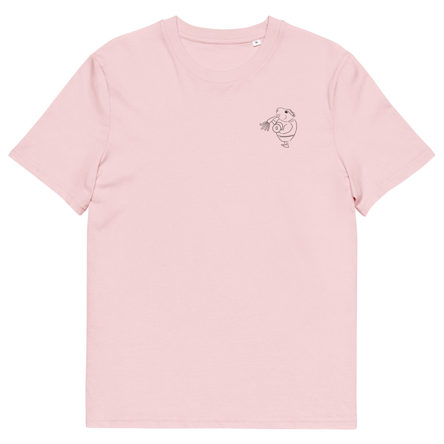 Guinea Pig Weight Lifter | 100% Organic Cotton T Shirt in pink front