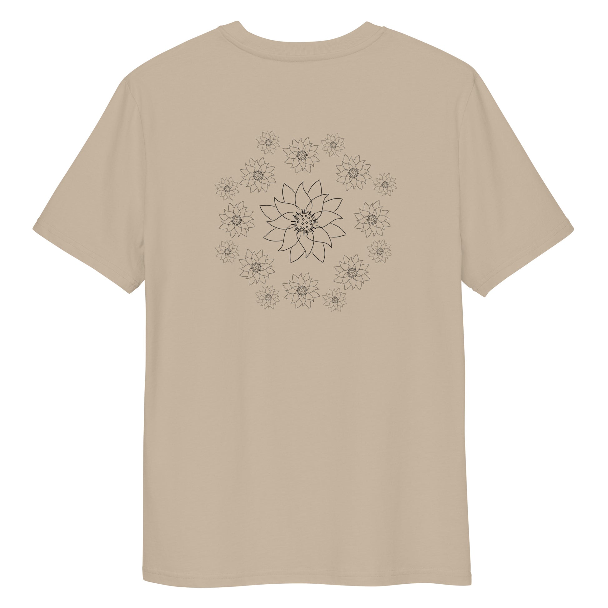 Lotus Dream | 100% Organic Cotton T Shirt in dessert dust back