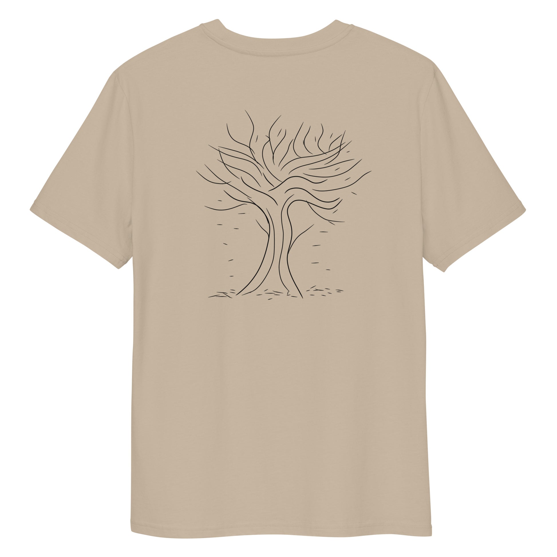 Autumn Tree Trance | 100% Organic Cotton T Shirt in desert dust back