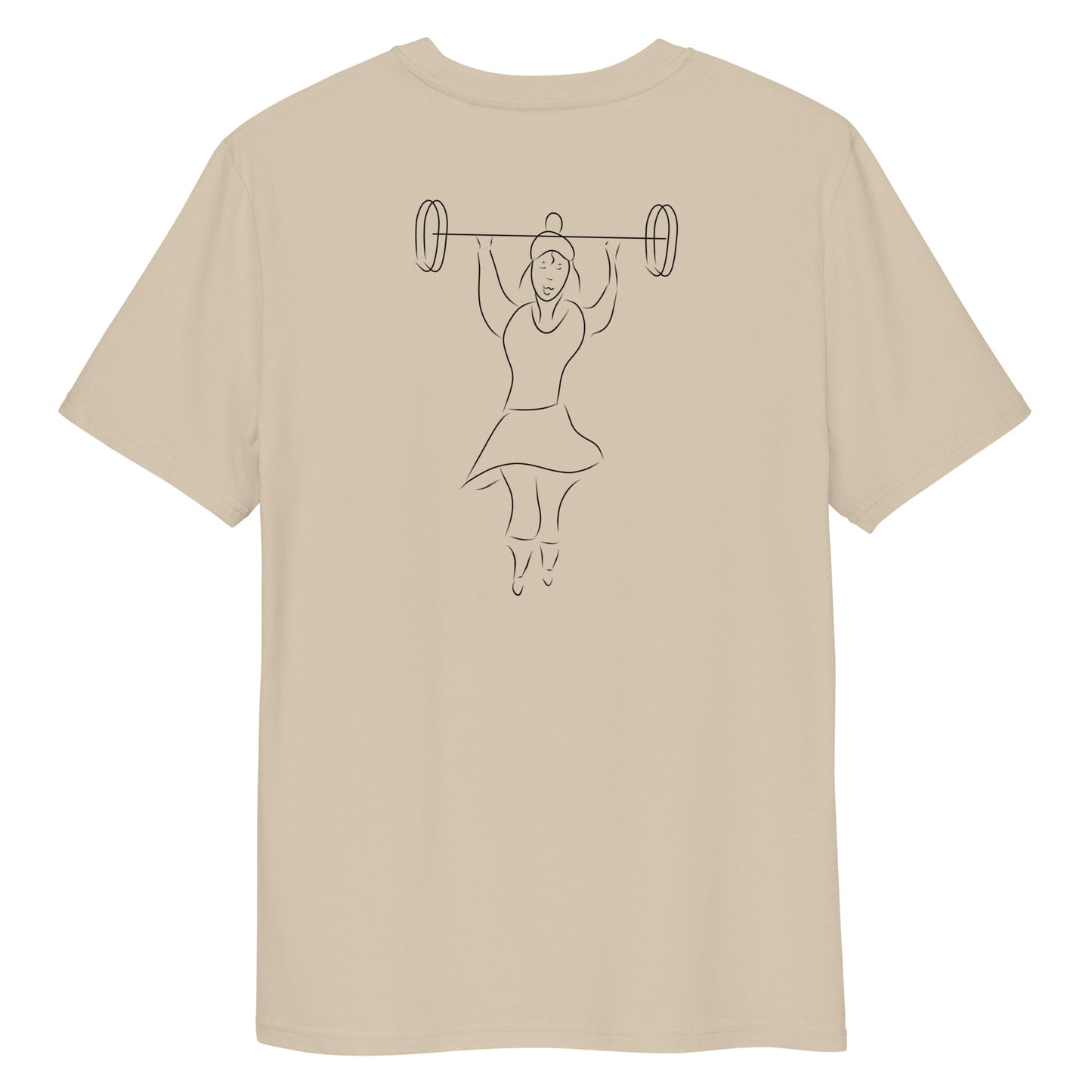 Women That Lift | 100% Organic Cotton T Shirt in dessert dust back view