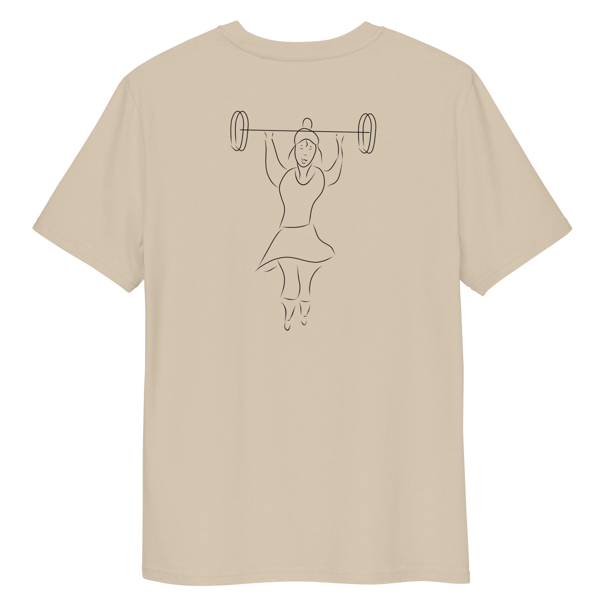 Women That Lift | 100% Organic Cotton T Shirt in dessert dust back view