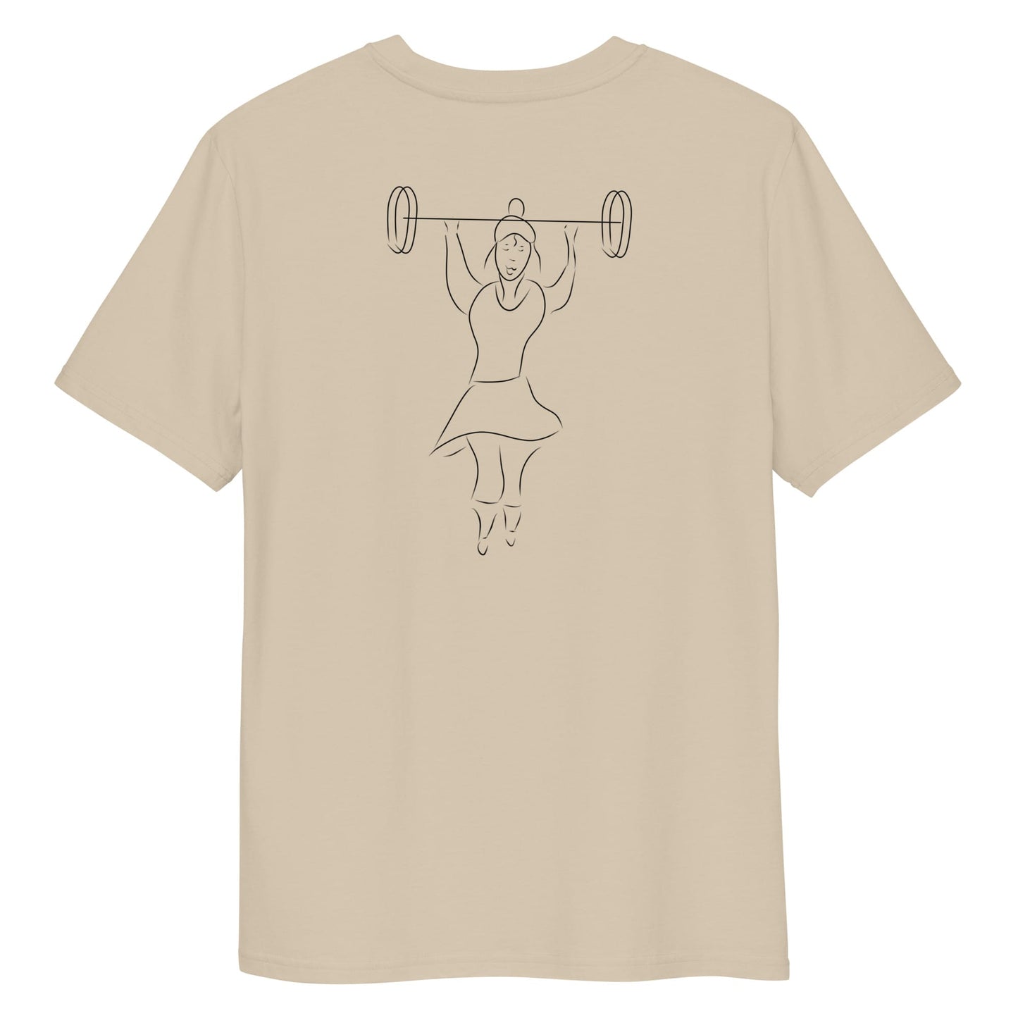 Women That Lift | 100% Organic Cotton T Shirt in dessert dust back view