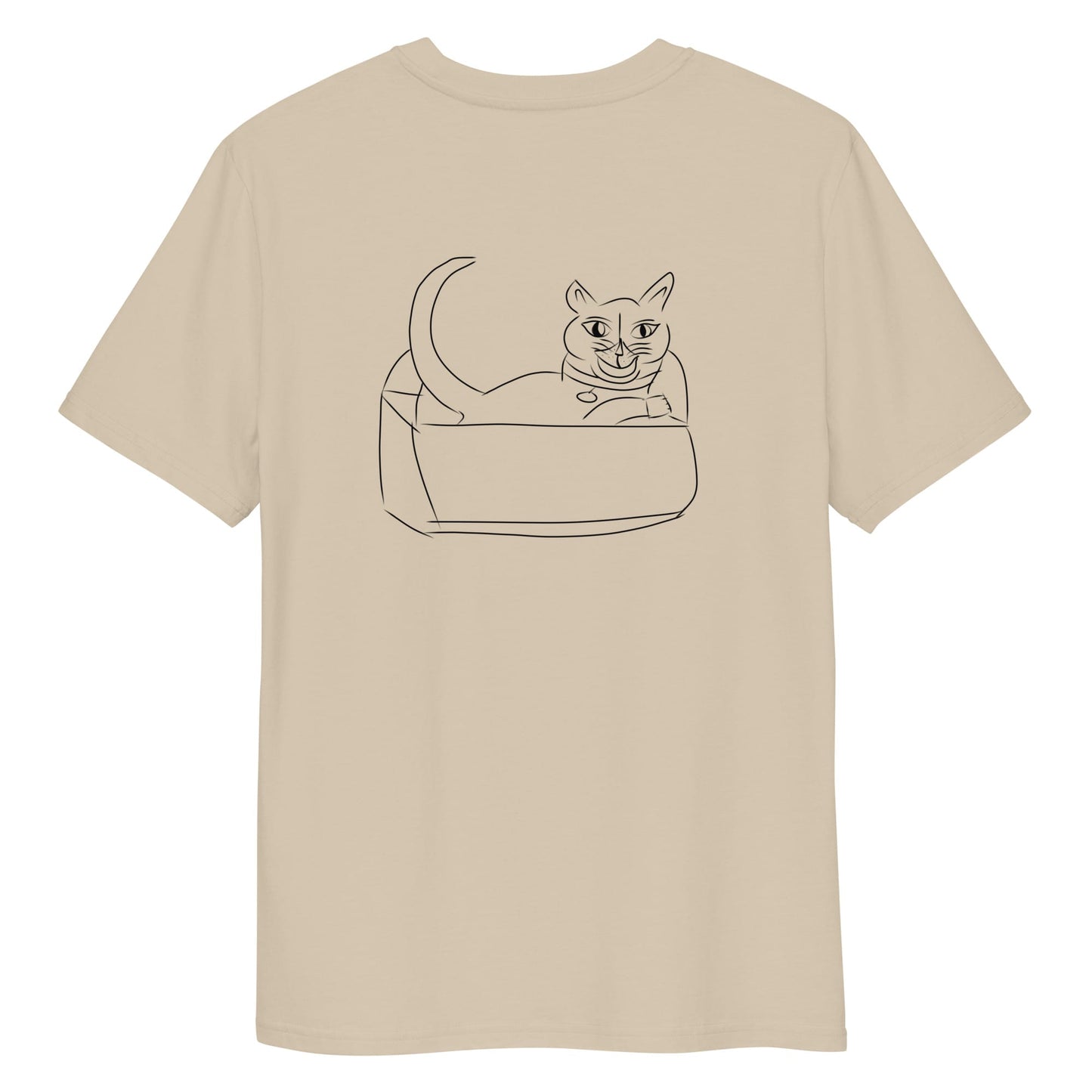 Cat Black | 100% Organic Cotton T Shirt in desert dust back view