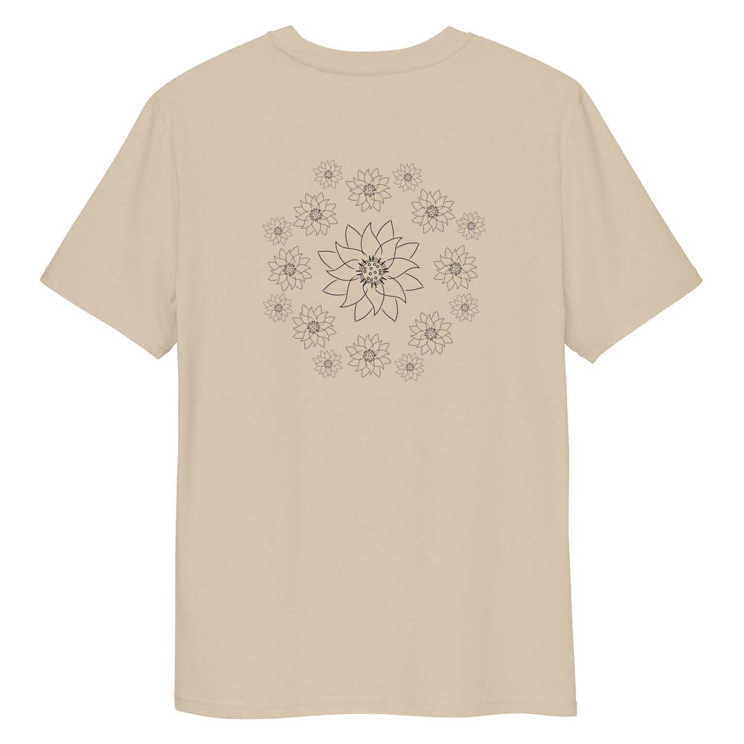 Lotus Dream | 100% Organic Cotton T Shirt in desert dust back