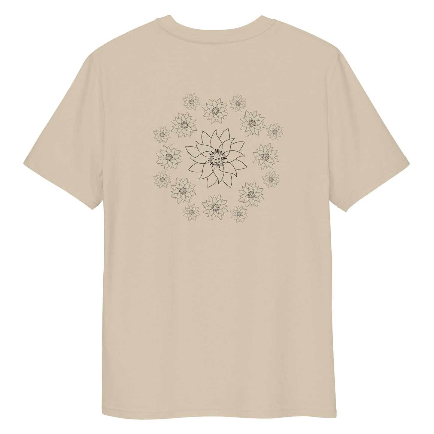 Lotus Dream | 100% Organic Cotton T Shirt in desert dust back