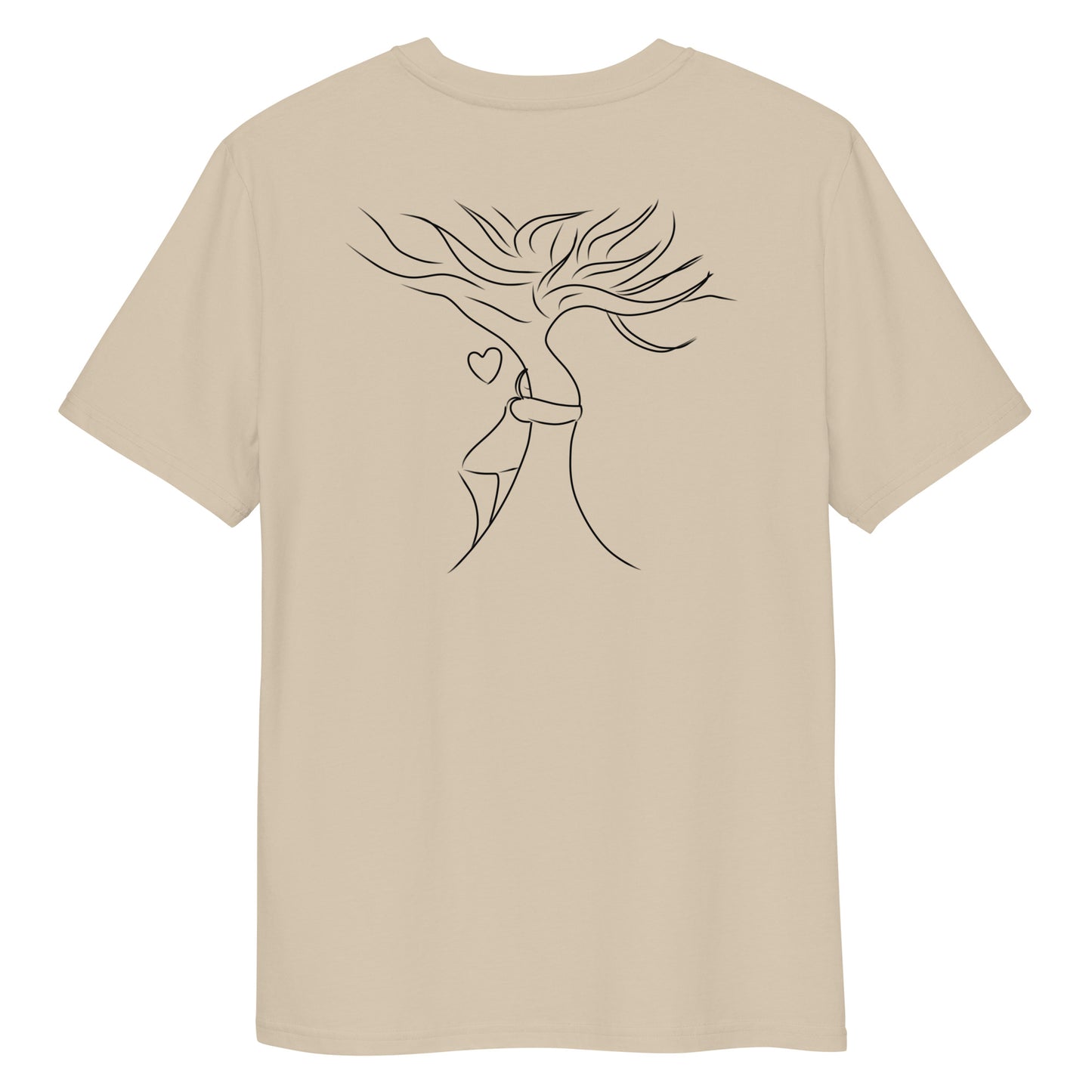 Sustainable Embrace Tree | 100% Organic Cotton T Shirt in desert dust back view