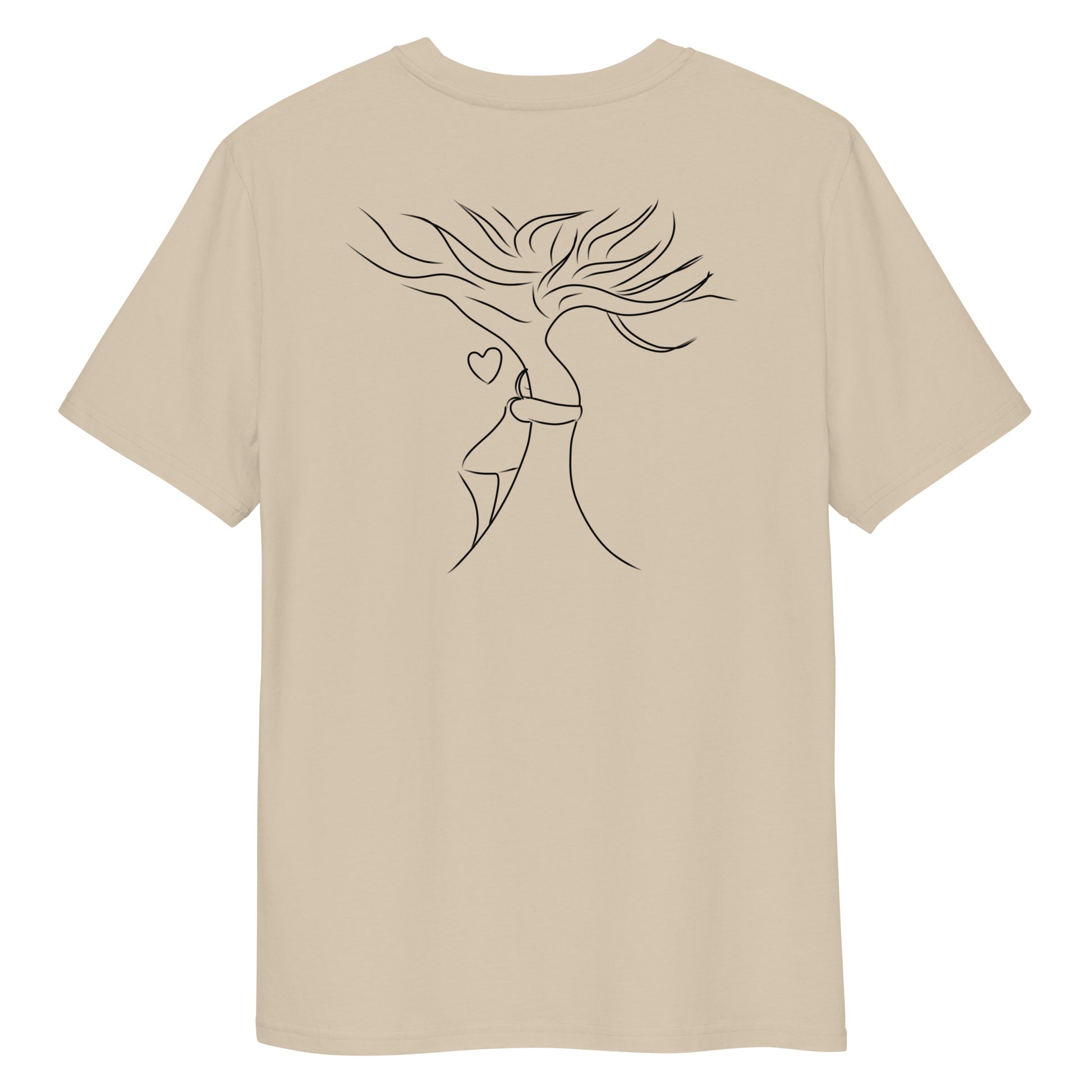 Sustainable Embrace Tree | 100% Organic Cotton T Shirt in desert dust back view