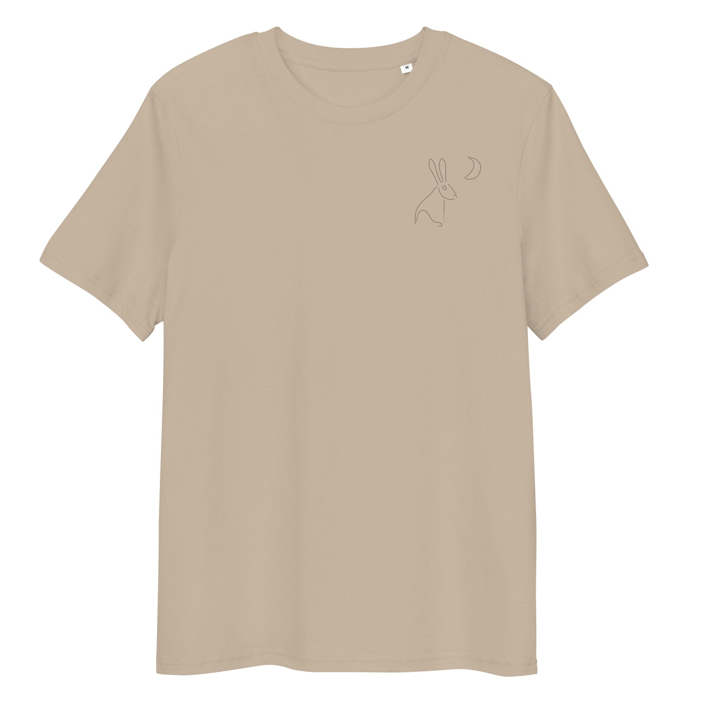 Hare Stares at Moon | 100% Organic Cotton T Shirt in desert