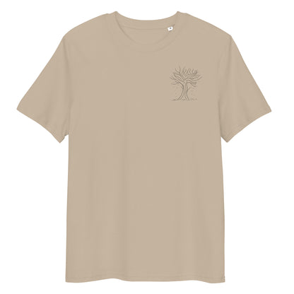 Autumn Tree Trance | 100% Organic Cotton T Shirt in desert dust