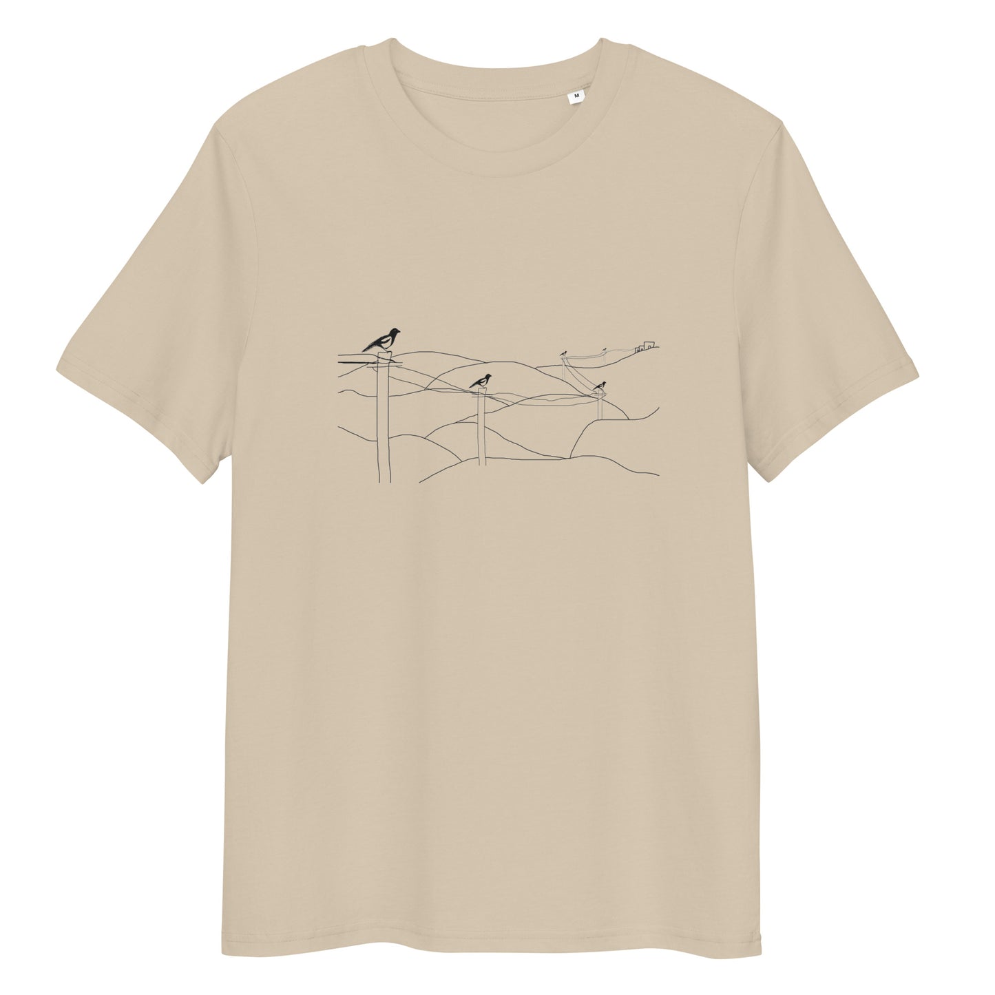Magpies | 100% Organic Cotton T Shirt in desert dust