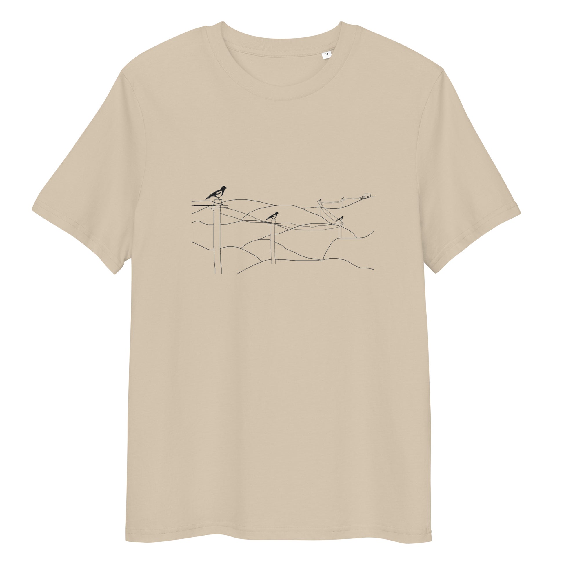 Magpies | 100% Organic Cotton T Shirt in desert dust