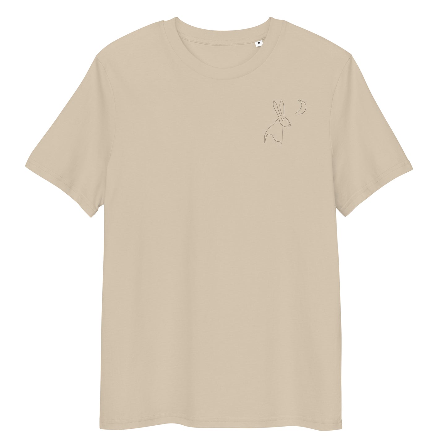 Hare Stares at Moon | 100% Organic Cotton T Shirt in desert dust