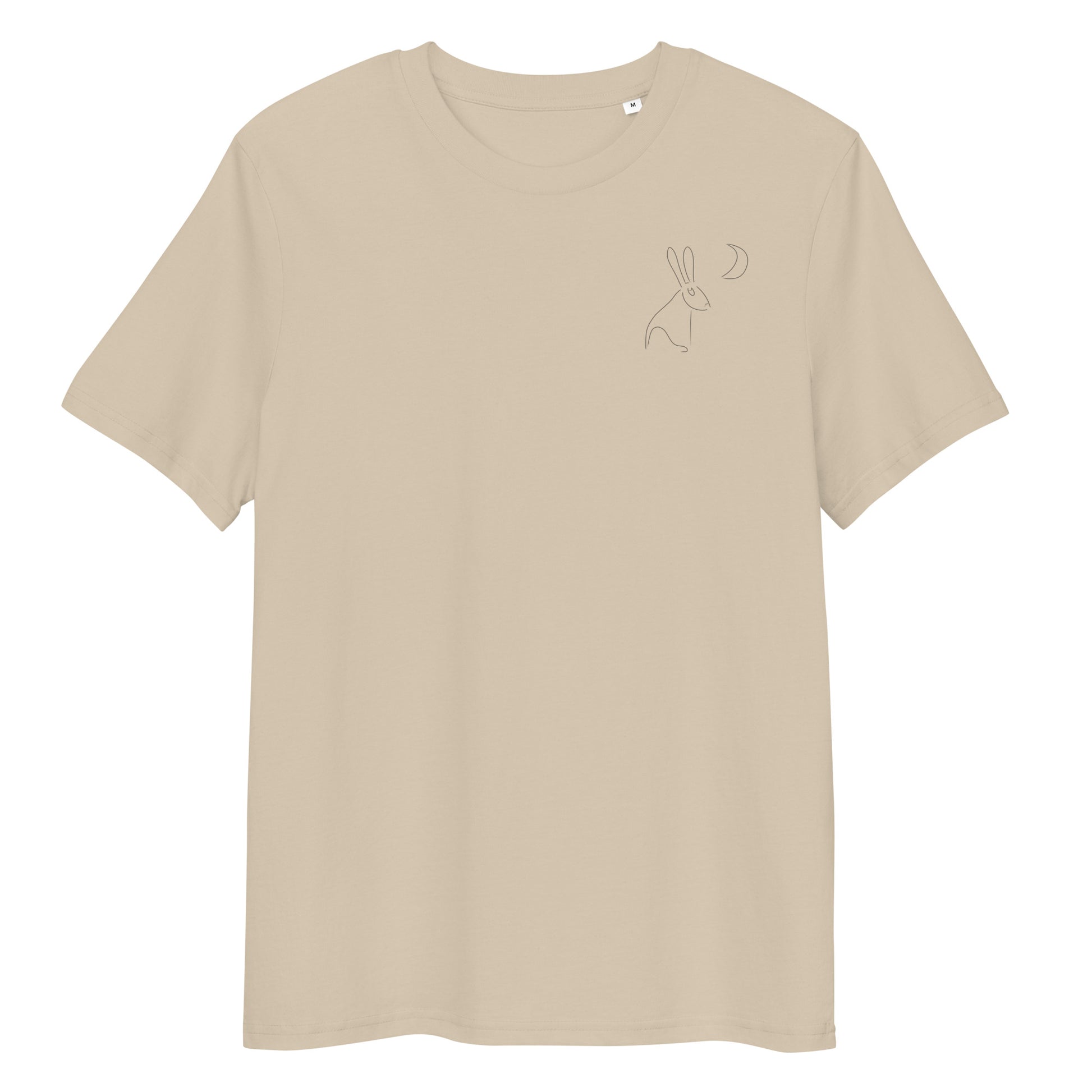 Hare Stares at Moon | 100% Organic Cotton T Shirt in desert dust