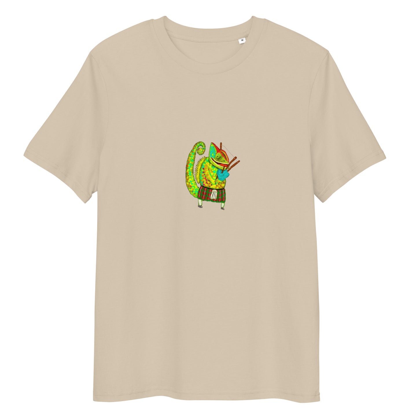 Bagpiper Chameleon | 100% Organic Cotton T Shirt in desert dust
