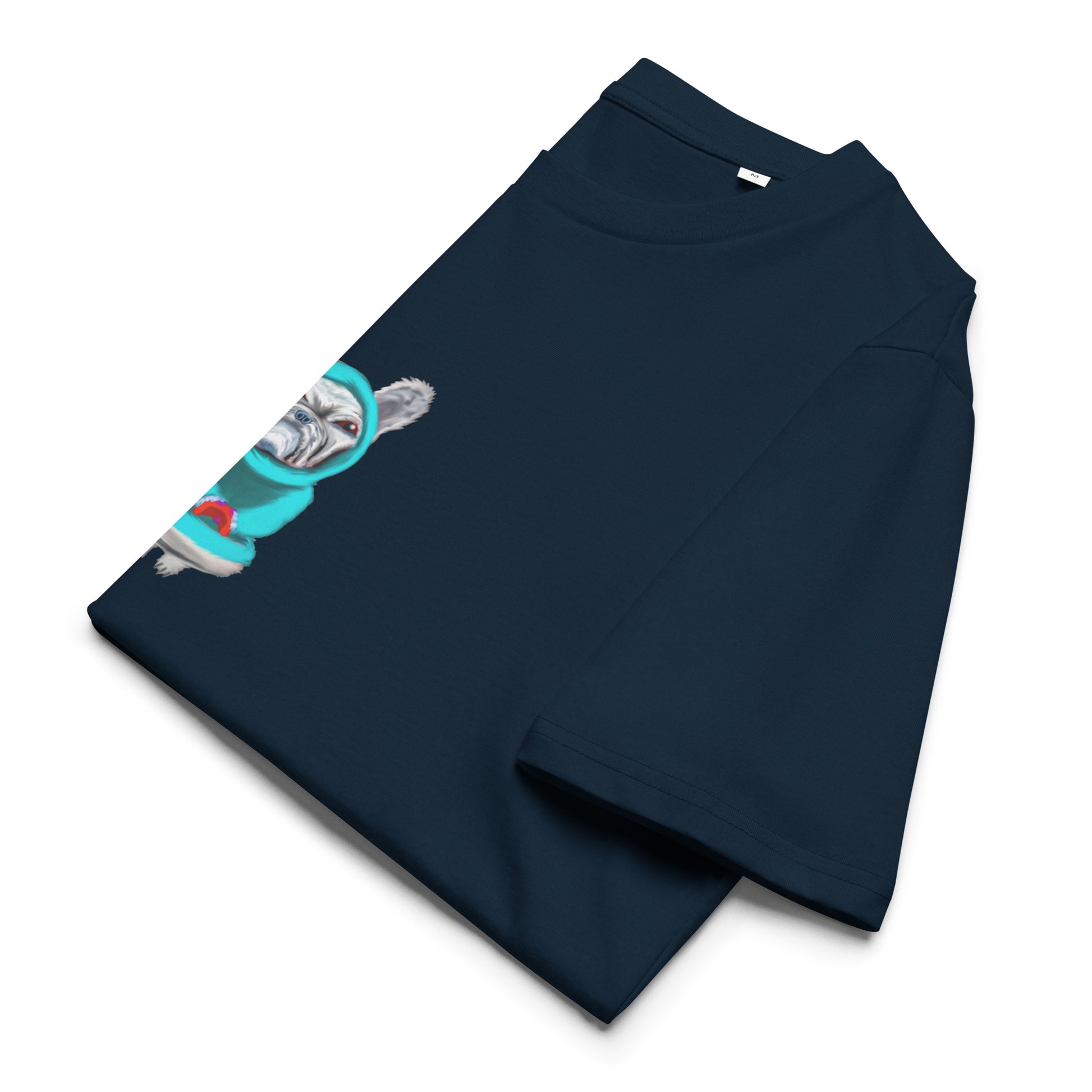 Dog Gamer | 100% Organic Cotton T Shirt in navy folded